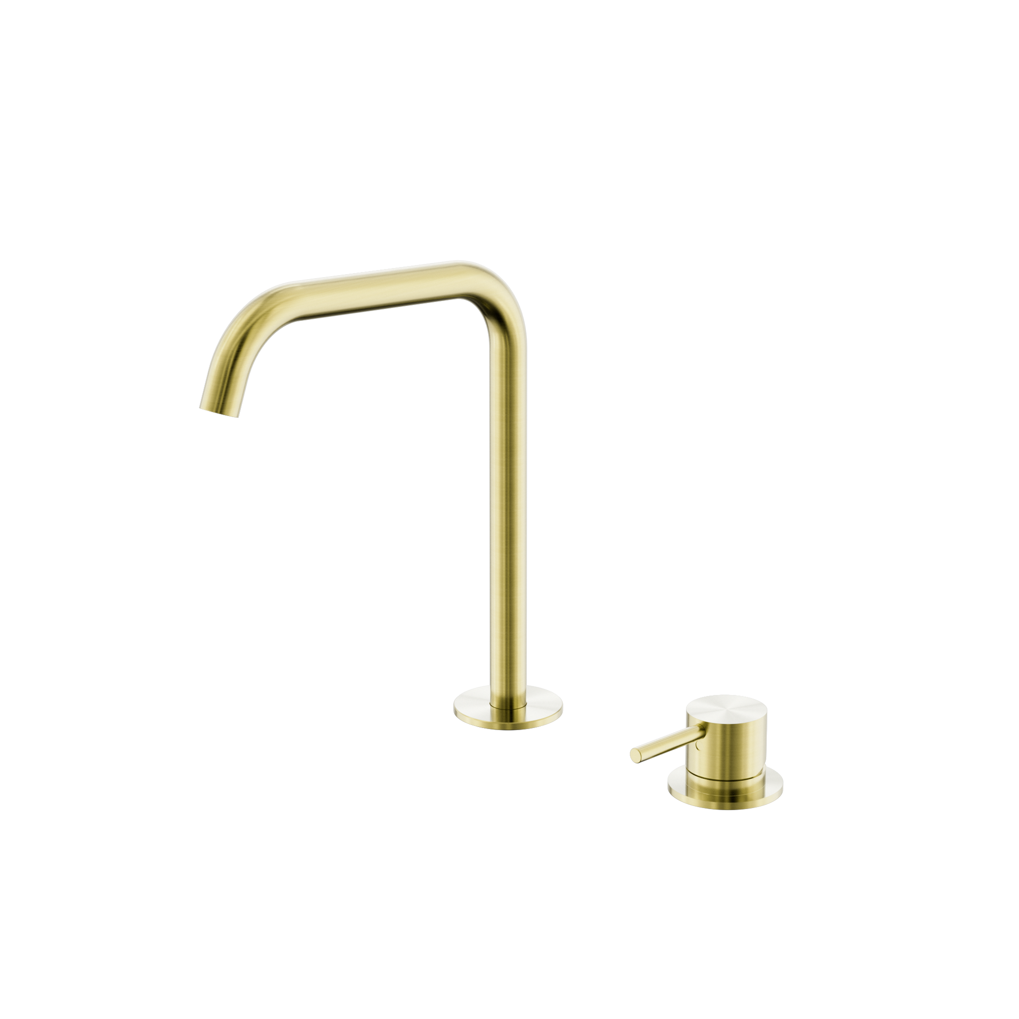 Mecca Hob Bath/Kitchen Mixer Set Edge Spout Brushed Gold