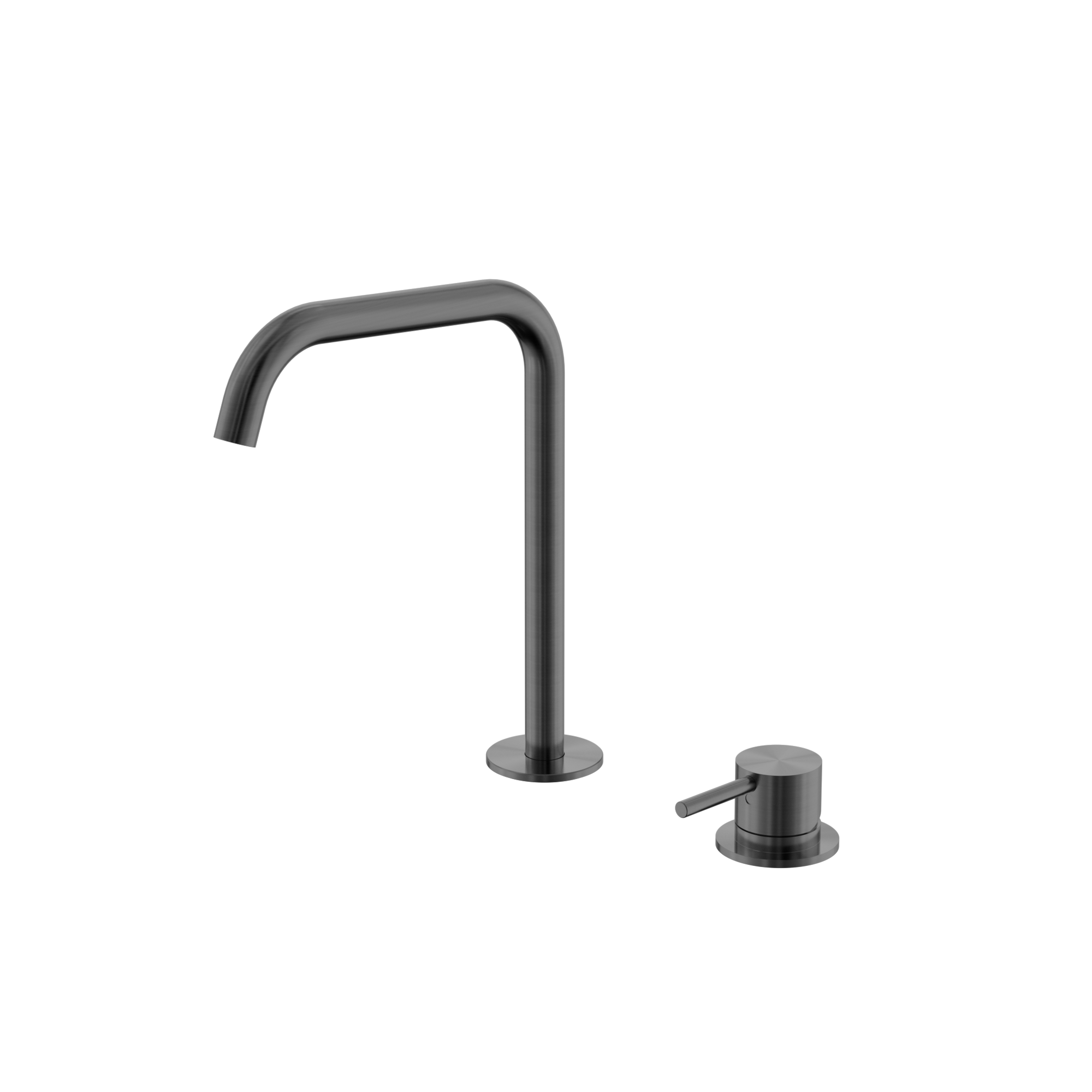 Mecca Hob Bath/Kitchen Mixer Set Edge Spout Gun Metal