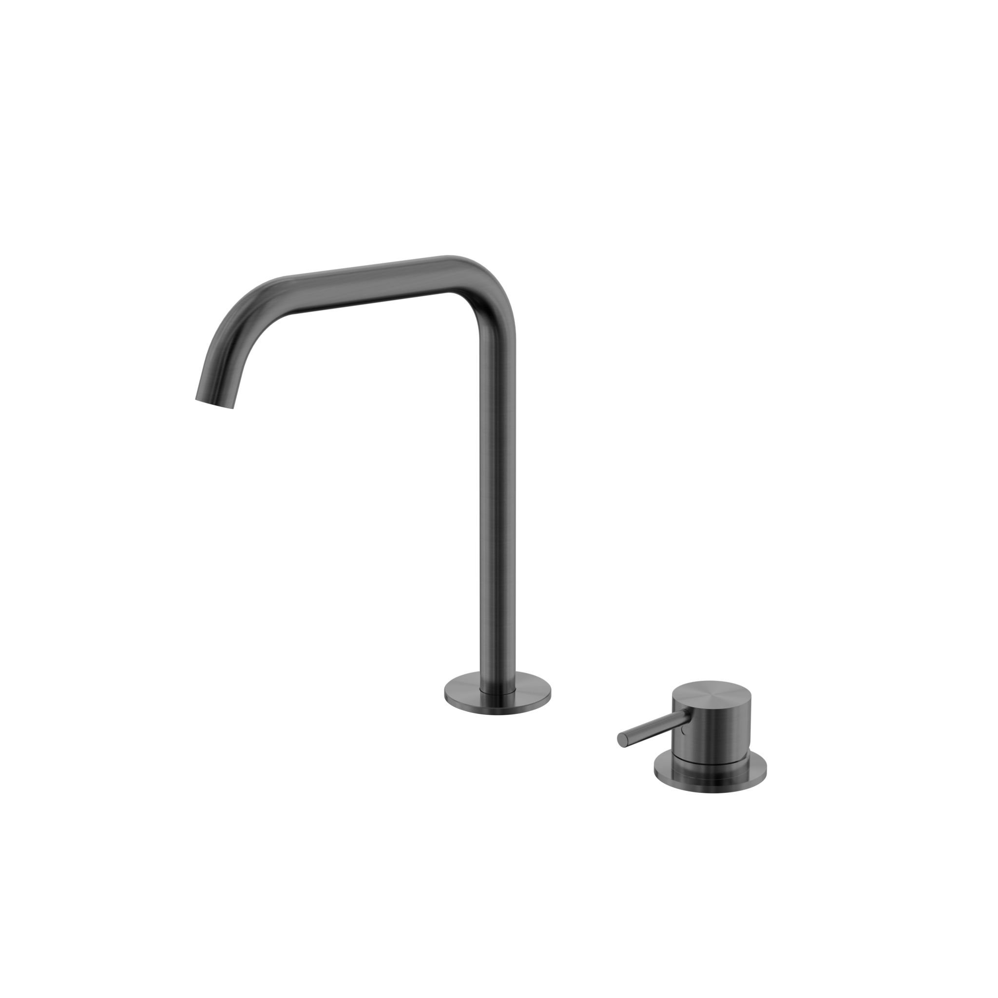 Mecca Hob Bath/Kitchen Mixer Set Edge Spout Gun Metal