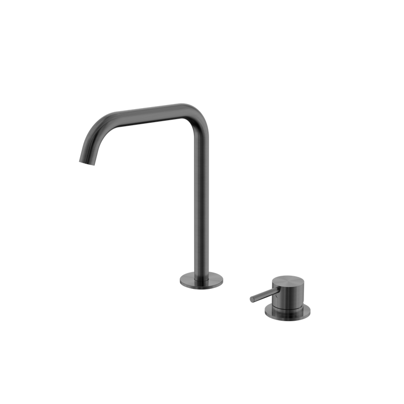 Mecca Hob Bath/Kitchen Mixer Set Edge Spout Gun Metal