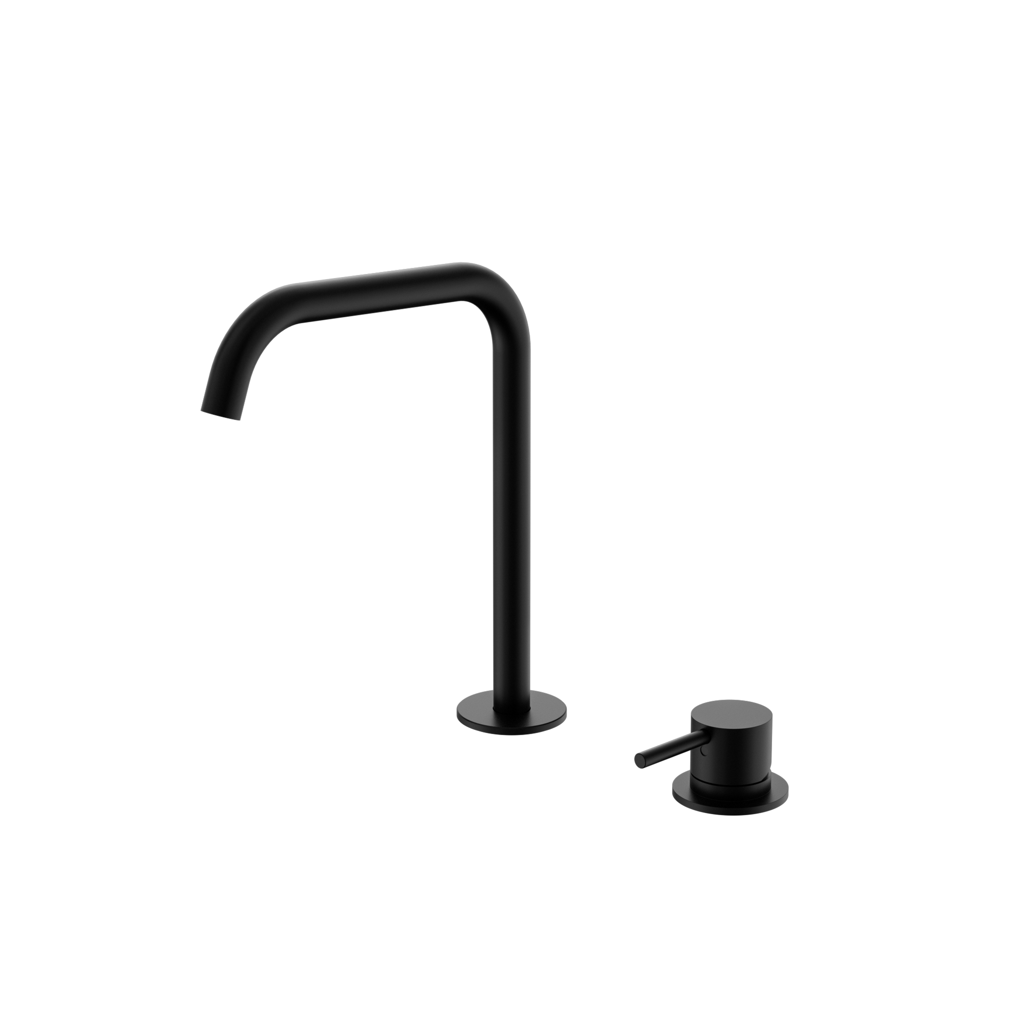 Mecca Hob Bath/Kitchen Mixer Set Edge Spout Matte Black