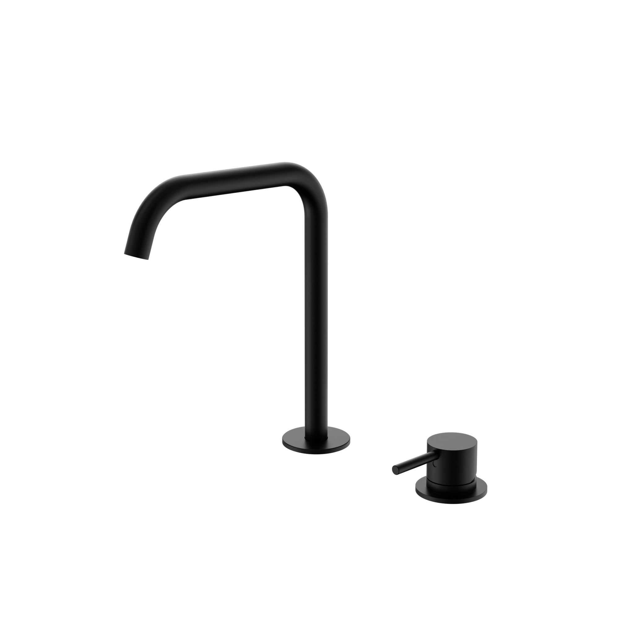 Mecca Hob Bath/Kitchen Mixer Set Edge Spout Matte Black