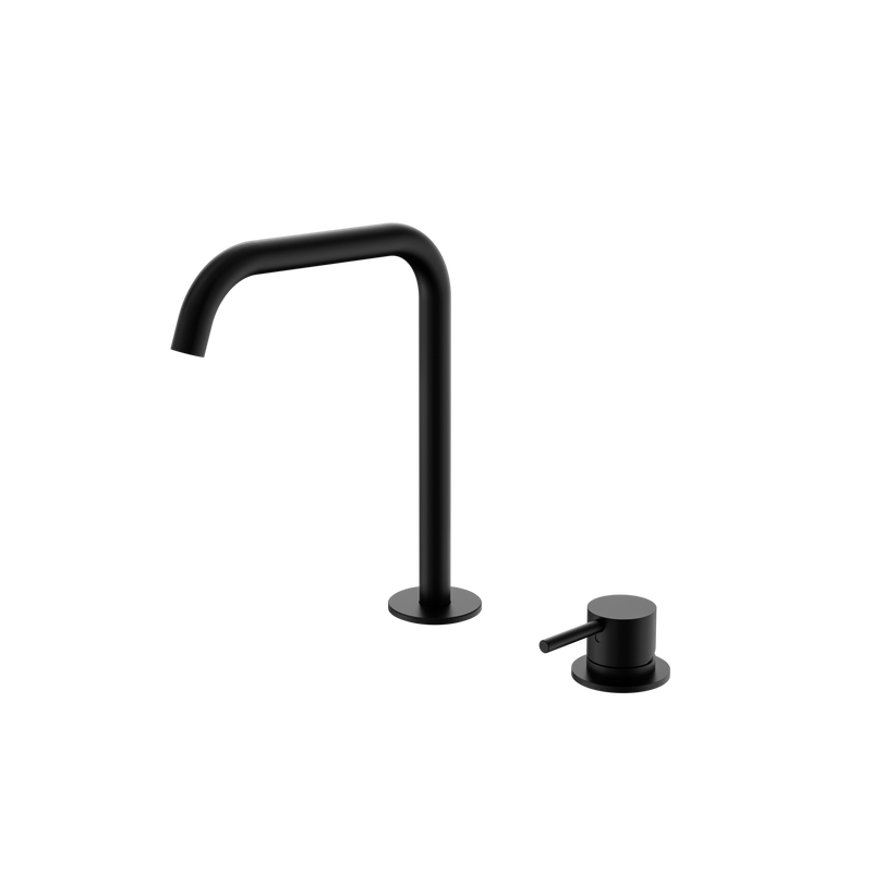 Mecca Hob Bath/Kitchen Mixer Set Edge Spout Matte Black