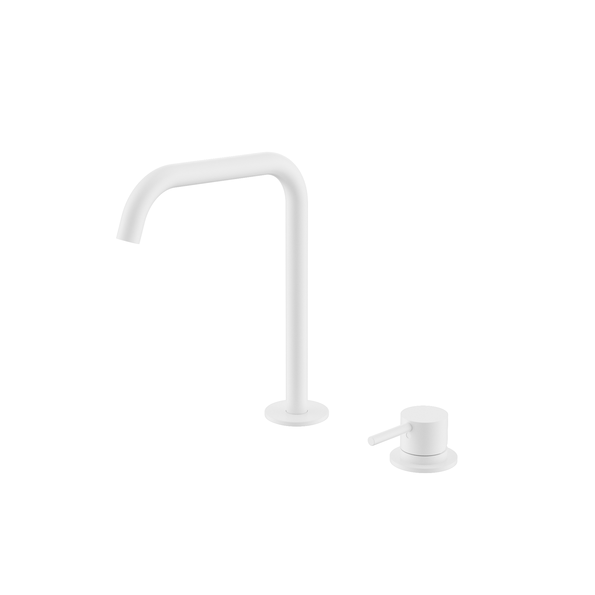 Mecca Hob Bath/Kitchen Mixer Set Edge Spout Matte White