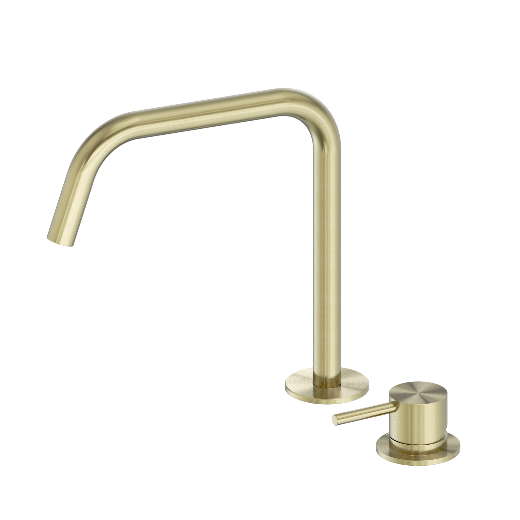 Mecca Hob Bath/Kitchen Mixer Set Edge Spout II Brushed Gold