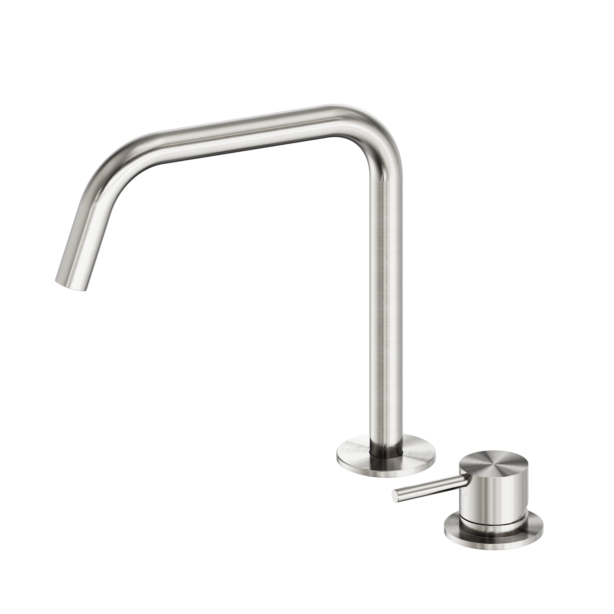 Mecca Hob Bath/Kitchen Mixer Set Edge Spout II Brushed Nickel
