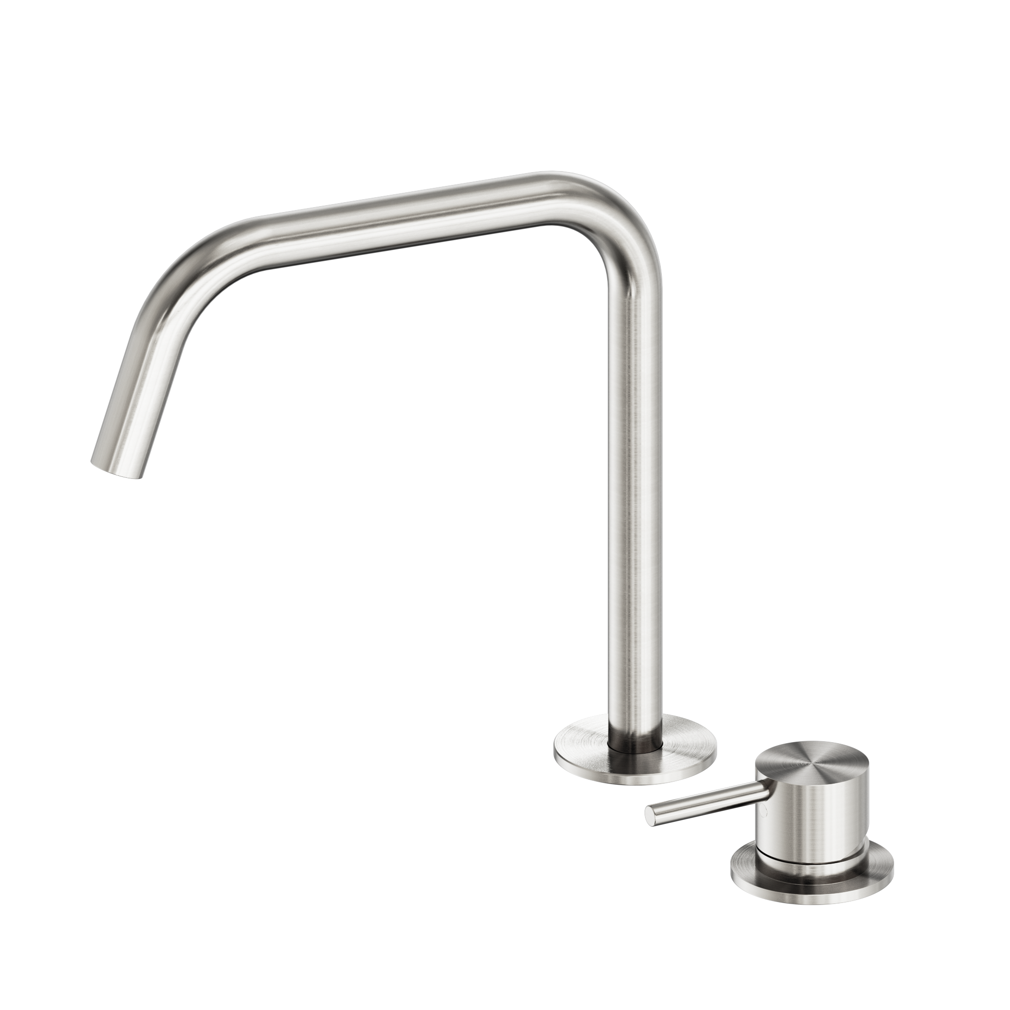 Mecca Hob Bath/Kitchen Mixer Set Edge Spout II Brushed Nickel