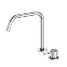 Mecca Hob Bath/Kitchen Mixer Set Edge Spout II Brushed Nickel