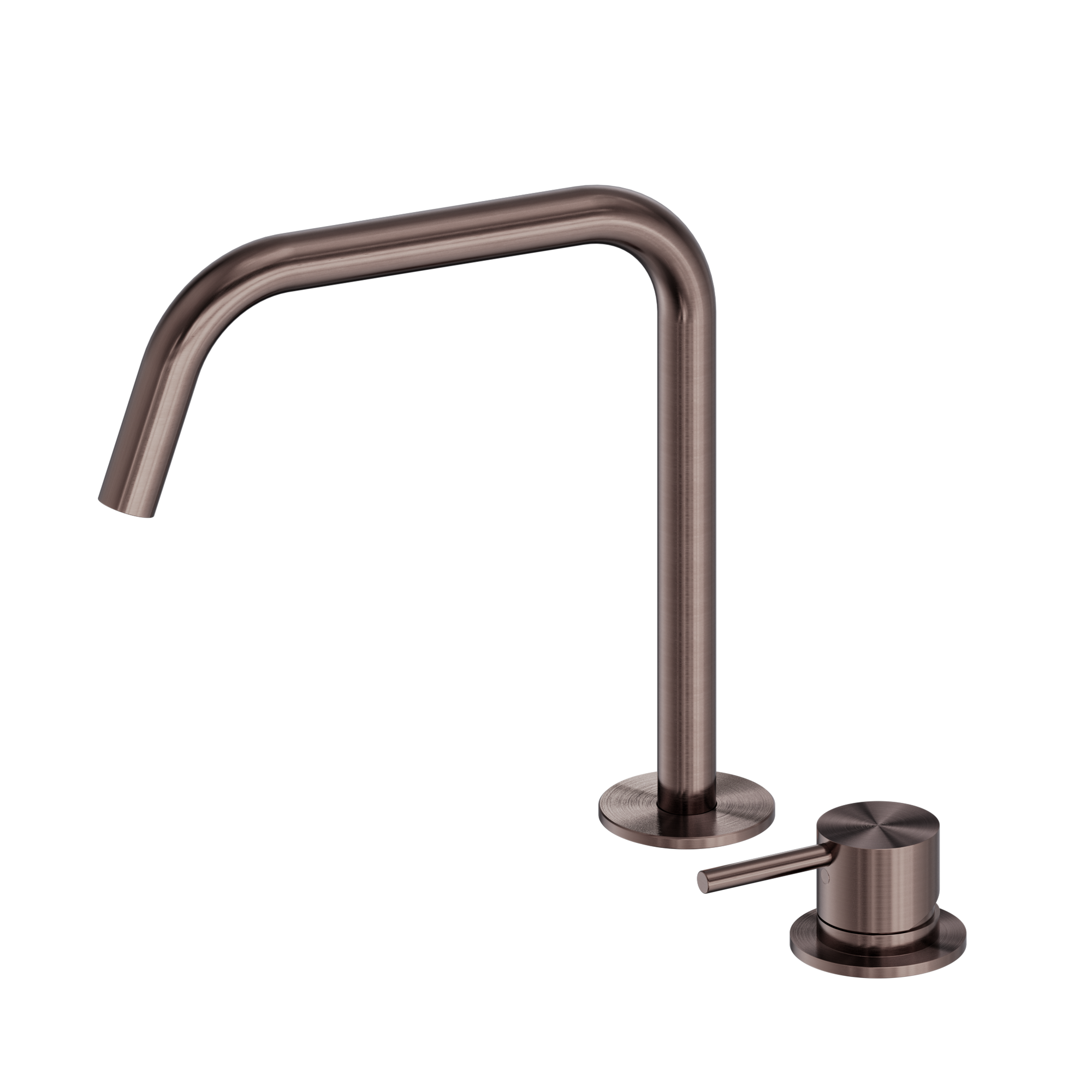 Mecca Hob Bath/Kitchen Mixer Set Edge Spout II Brushed Bronze