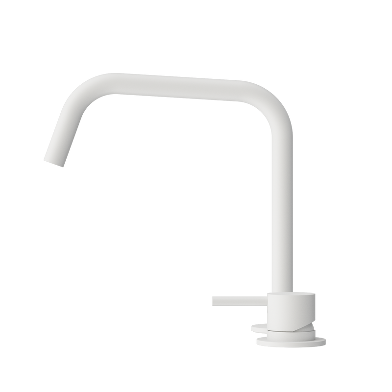 Mecca Hob Bath/Kitchen Mixer Set Edge Spout II Matte White