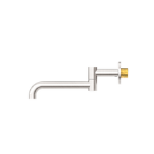 Mecca Wall Mounted Swivel Bath Spout Only 225mm Brushed Nickel
