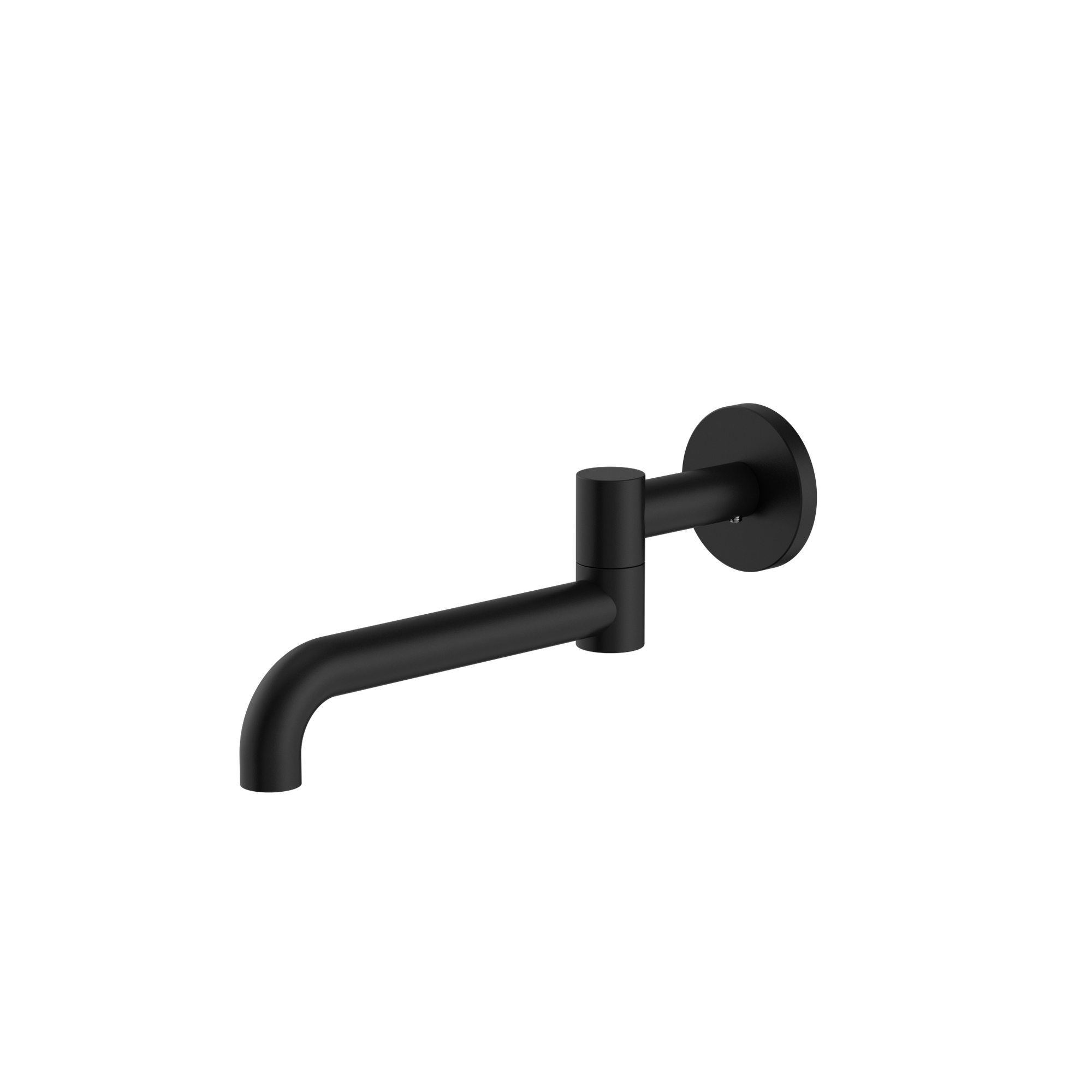 Mecca Wall Mounted Swivel Bath Spout Only 225mm Matte Black