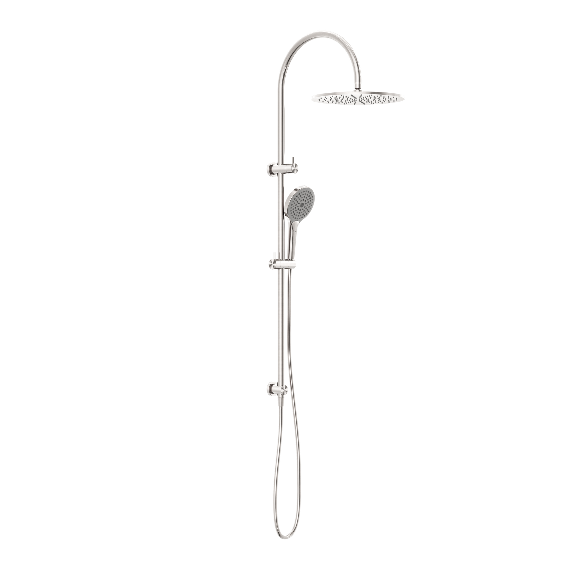 Mecca Twin Shower With Air Shower II Brushed Nickel