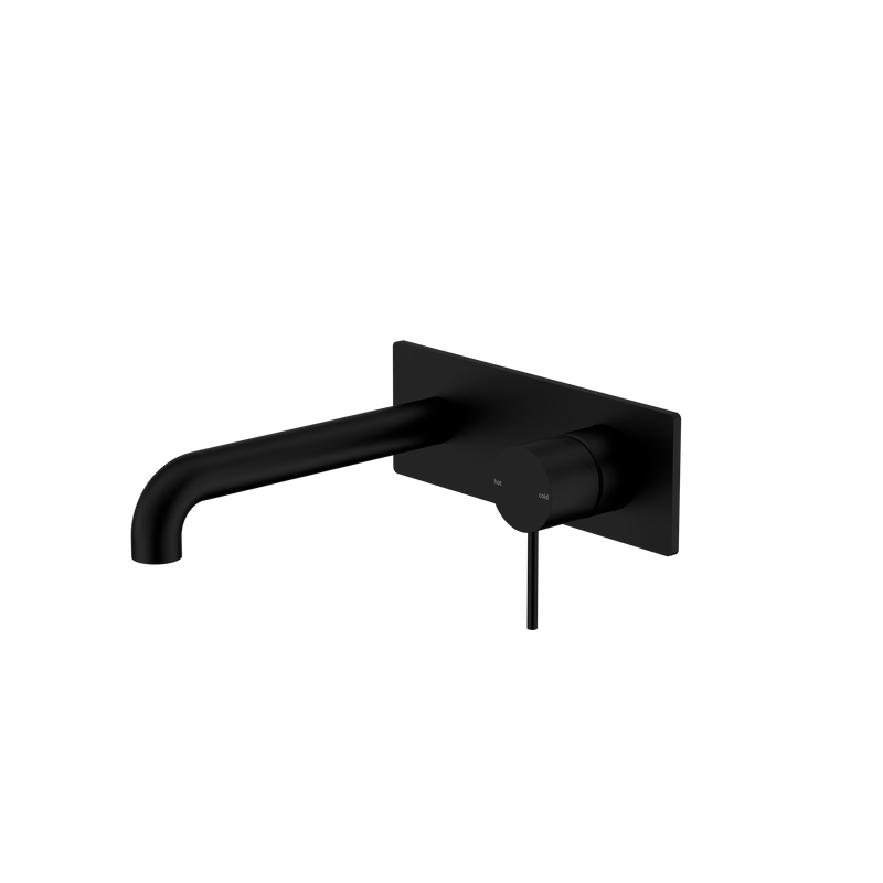 Mecca Wall Basin/Bath Mixer 120mm Matte Black