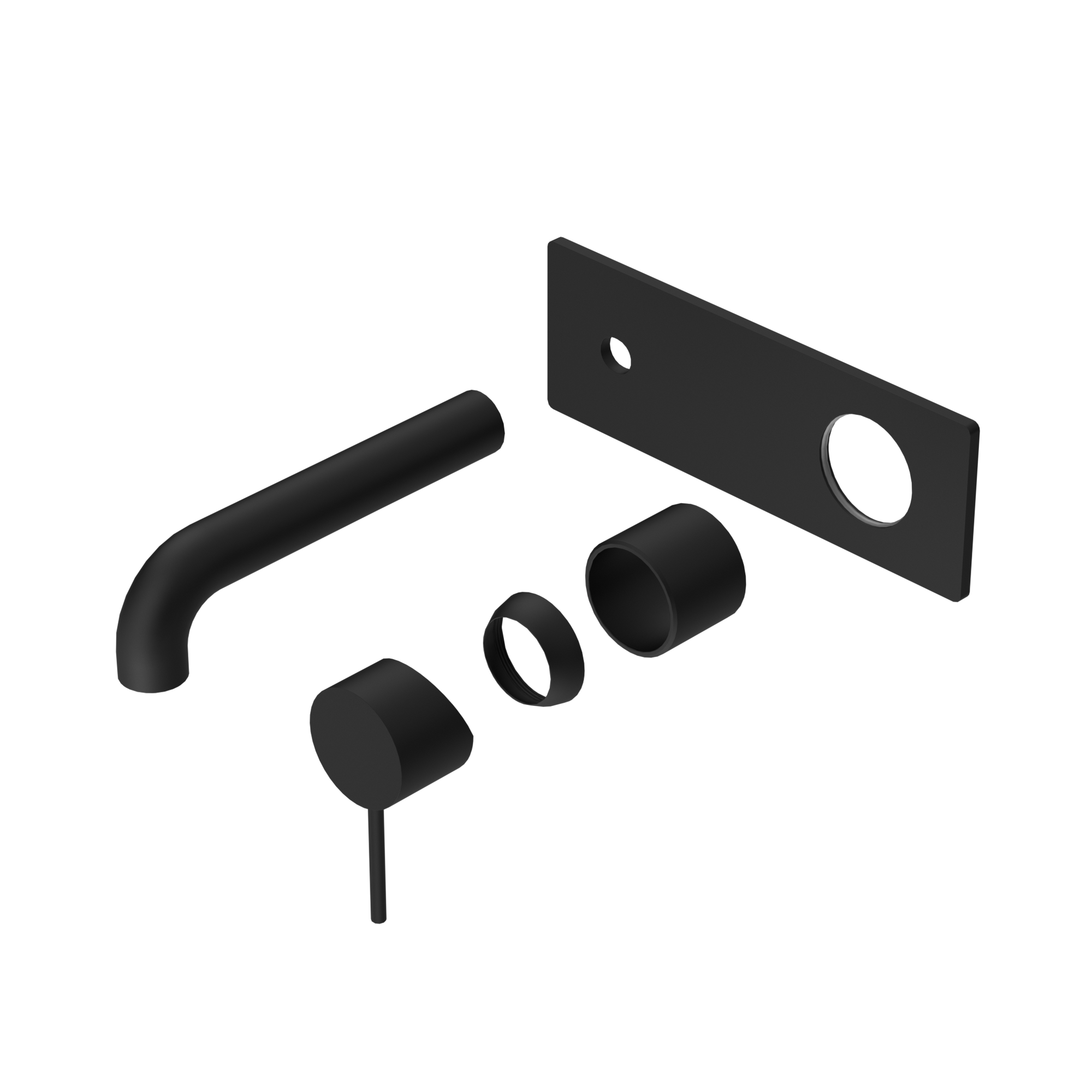 Mecca Wall Basin/Bath Mixer 120mm Trim Kits Only Matte Black