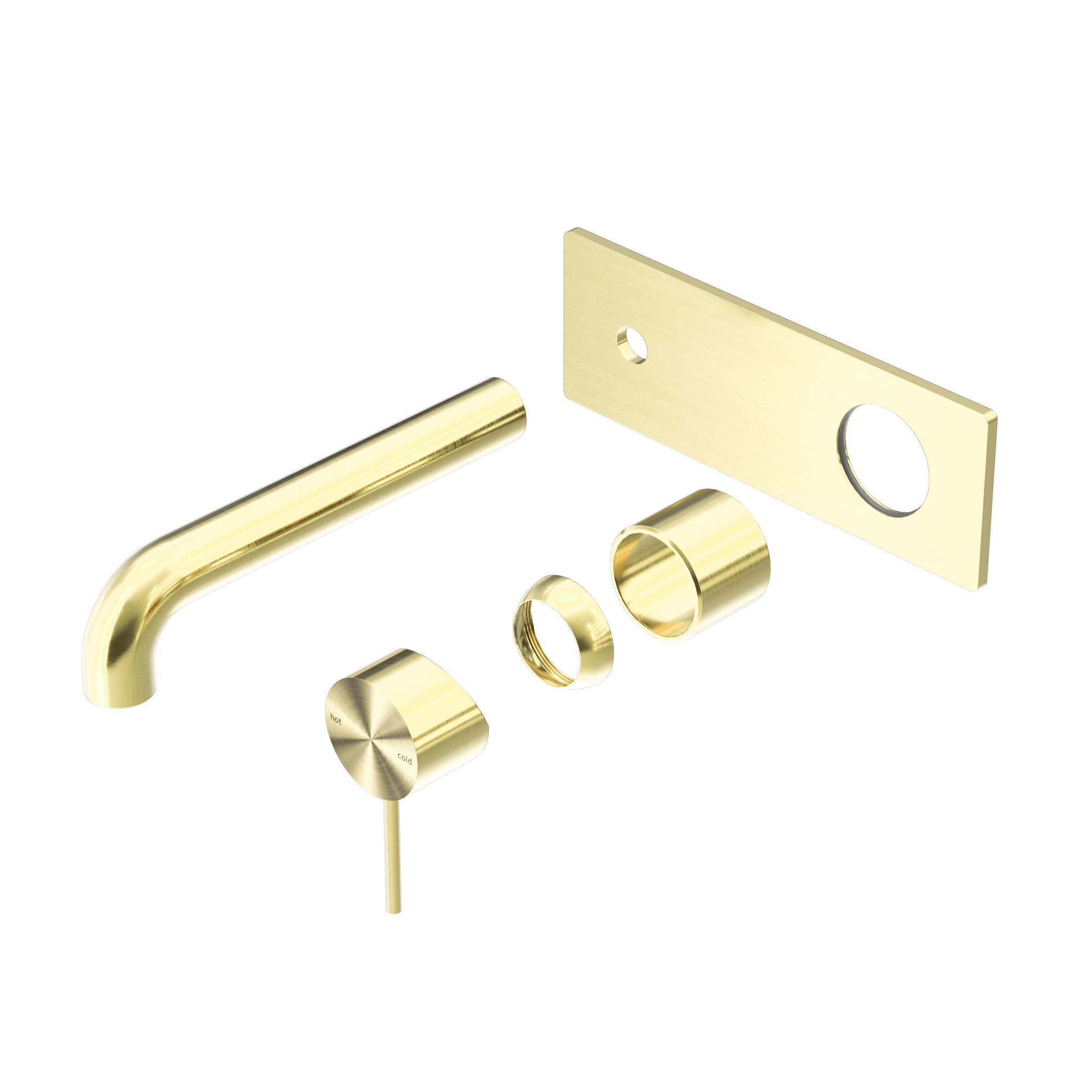 Mecca Wall Basin/Bath Mixer 230mm Trim Kits Only Brushed Gold