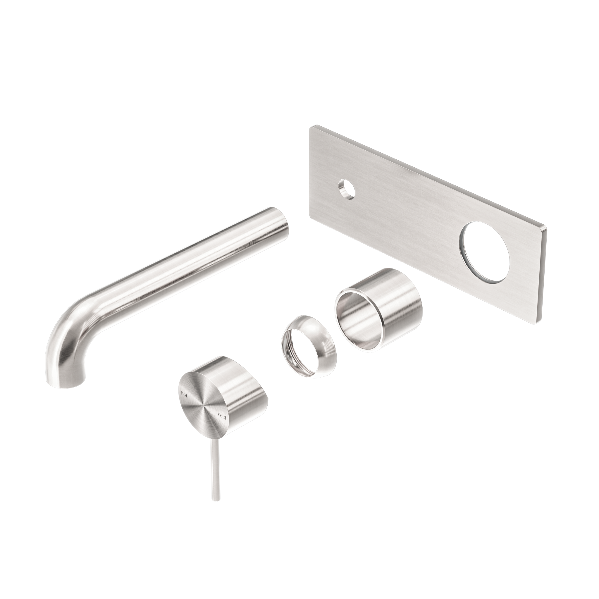Mecca Wall Basin/Bath Mixer 230mm Trim Kits Only Brushed Nickel