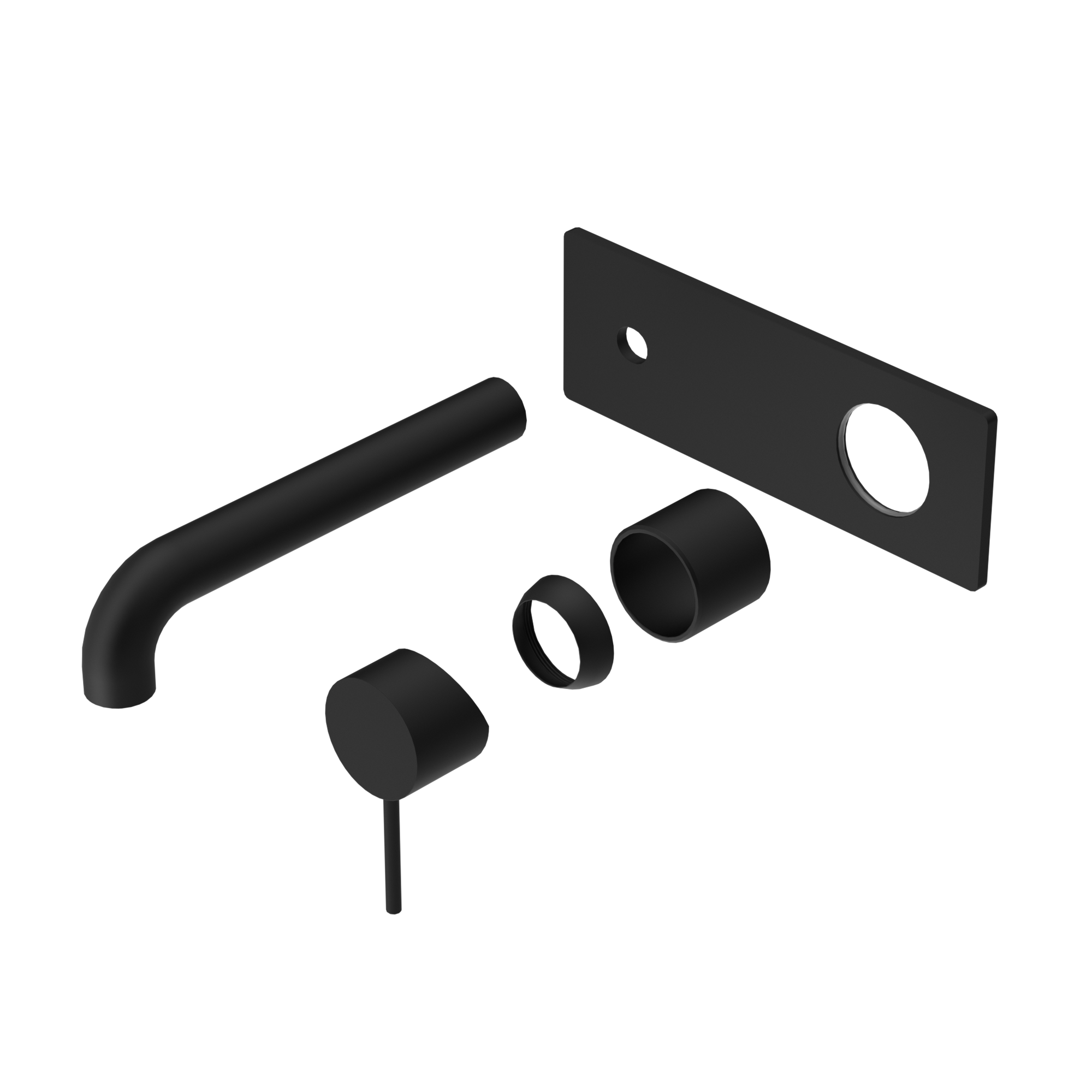 Mecca Wall Basin/Bath Mixer 230mm Trim Kits Only Matte Black