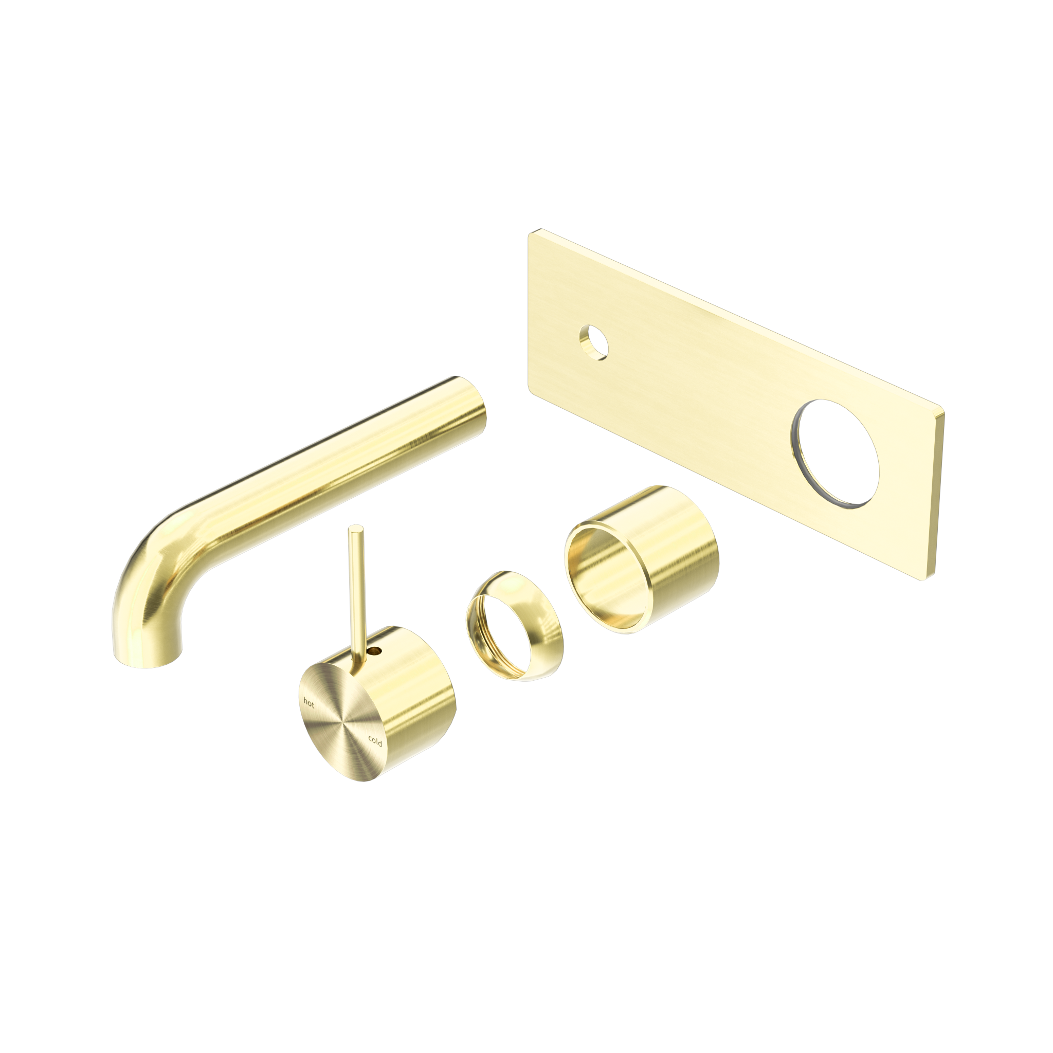 Mecca Wall Basin/Bath Mixer Handle Up 160mm Trim Kits Only Brushed Gold