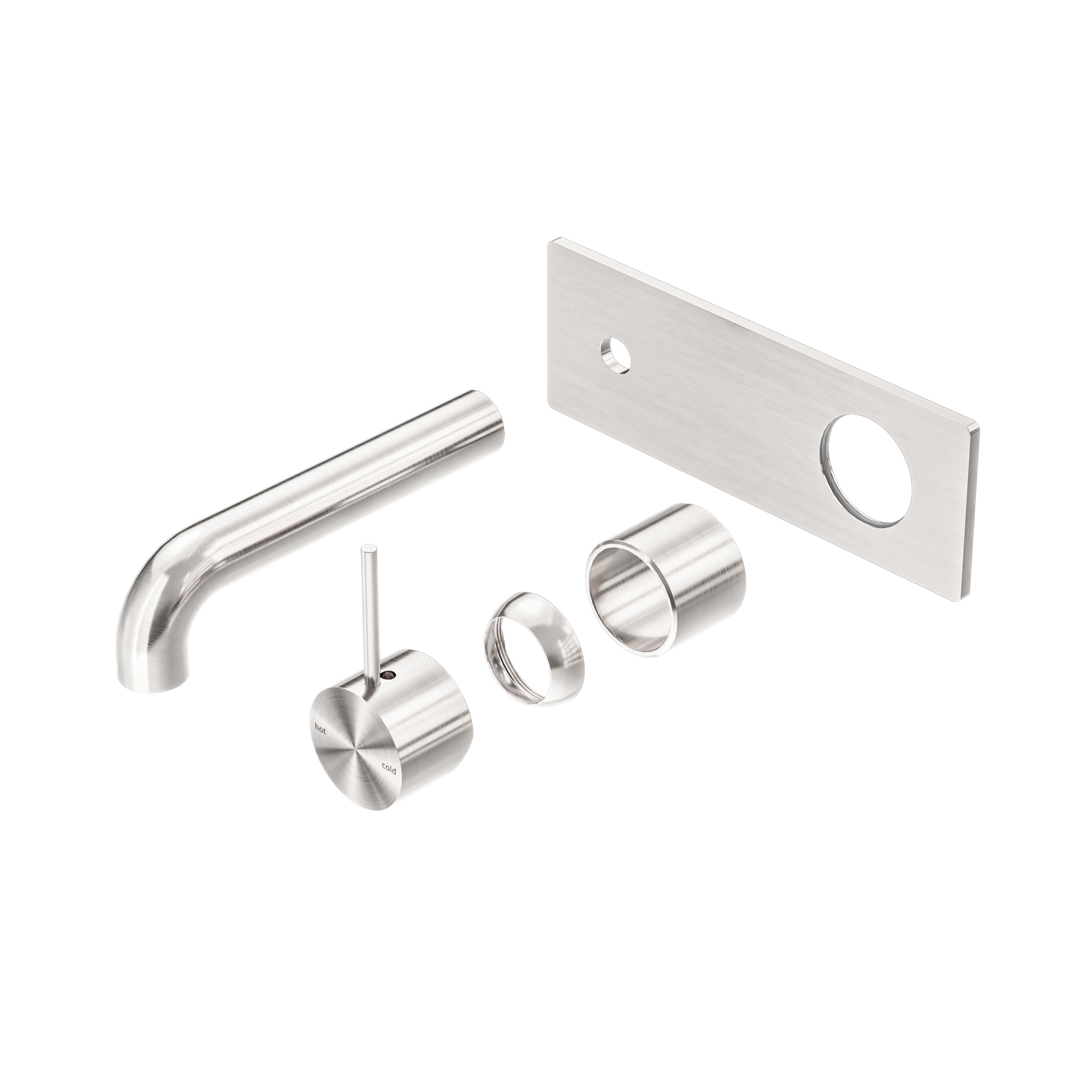 Mecca Wall Basin/Bath Mixer Handle Up 160mm Trim Kits Only Brushed Nickel