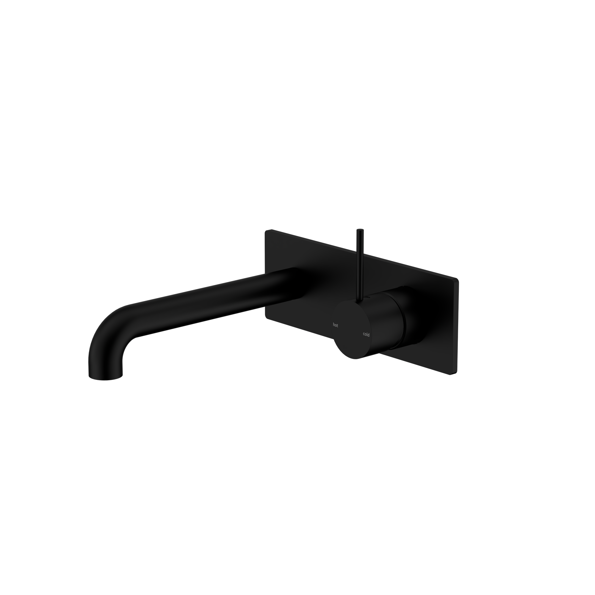 Mecca Wall Basin/Bath Mixer Handle Up 185mm Matte Black