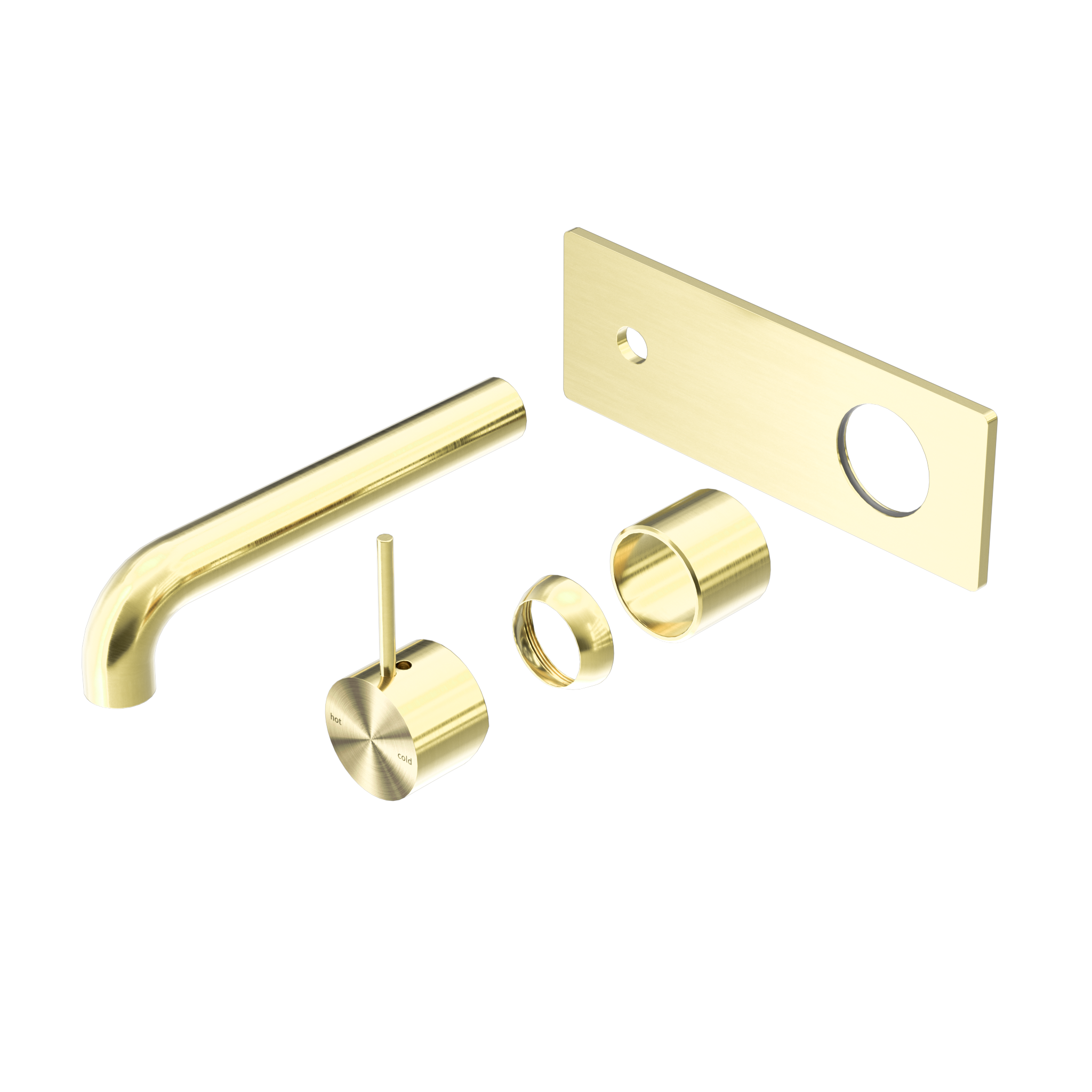 Mecca Wall Basin/Bath Mixer Handle Up 185mm Trim Kits Only Brushed Gold