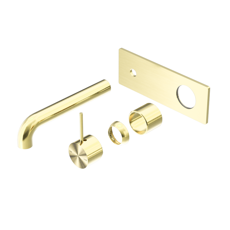Mecca Wall Basin/Bath Mixer Handle Up 185mm Trim Kits Only Brushed Gold