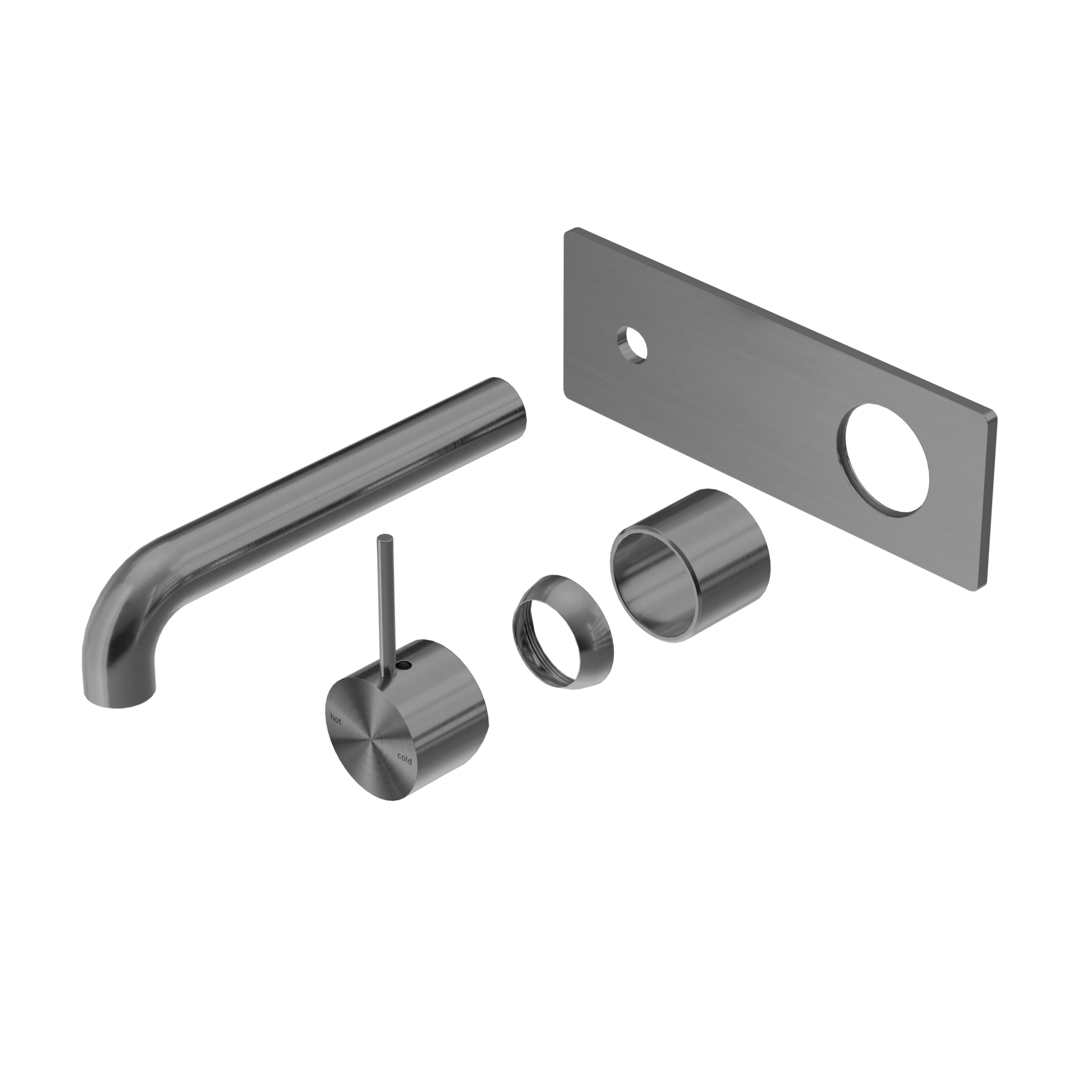 Mecca Wall Basin/Bath Mixer Handle Up 185mm Trim Kits Only Gun Metal