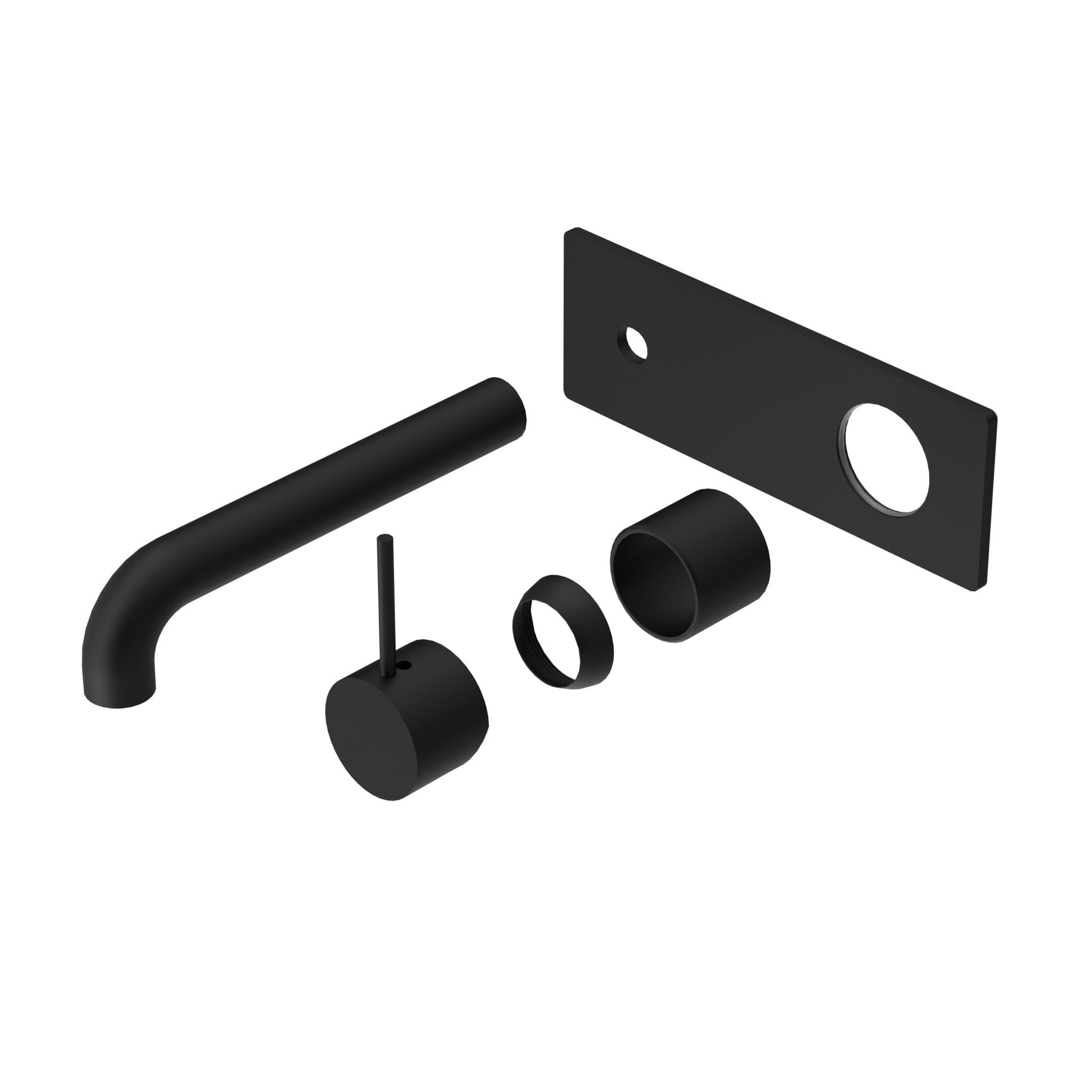 Mecca Wall Basin/Bath Mixer Handle Up 185mm Trim Kits Only Matte Black