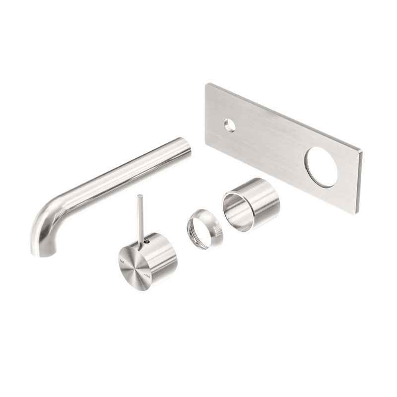 Mecca Wall Basin/Bath Mixer Handle Up 230mm Trim Kits Only Brushed Nickel