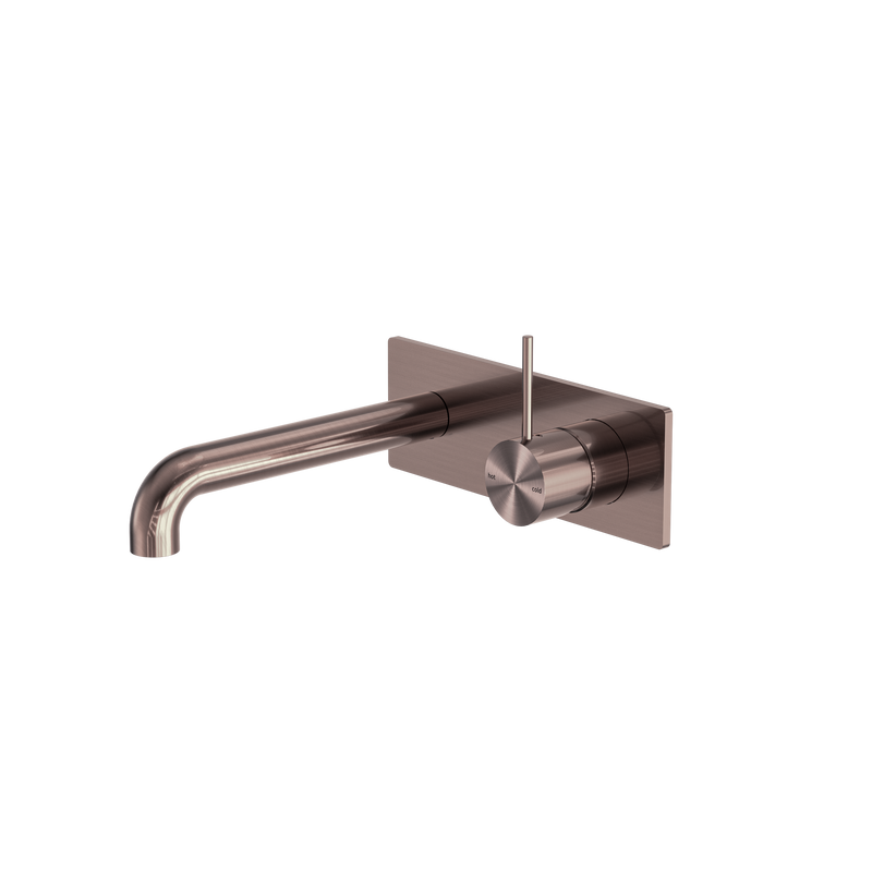 Mecca Wall Basin/Bath Mixer Handle Up 260mm Brushed Bronze
