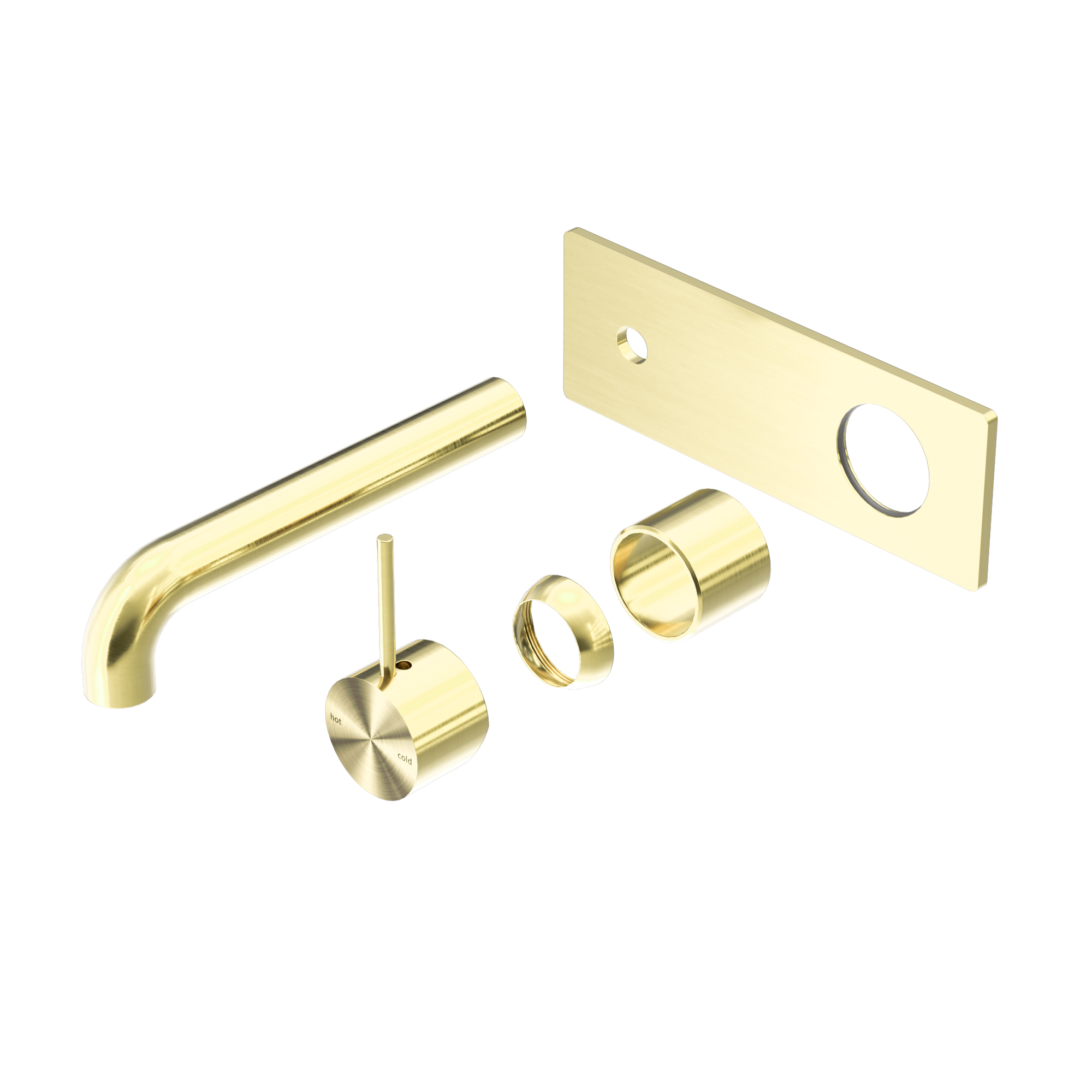 Mecca Wall Basin/Bath Mixer Handle Up 260mm Trim Kits Only Brushed Gold