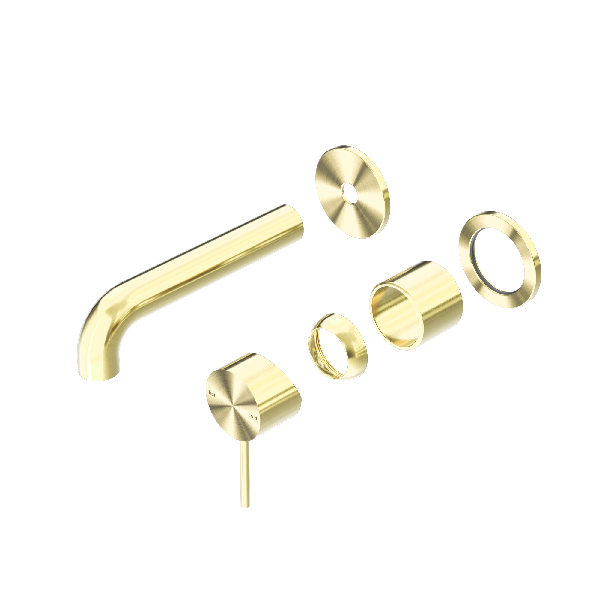 Mecca Wall Basin/Bath Mixer Separate Back Plate 120mm Trim Kits Only Brushed Gold