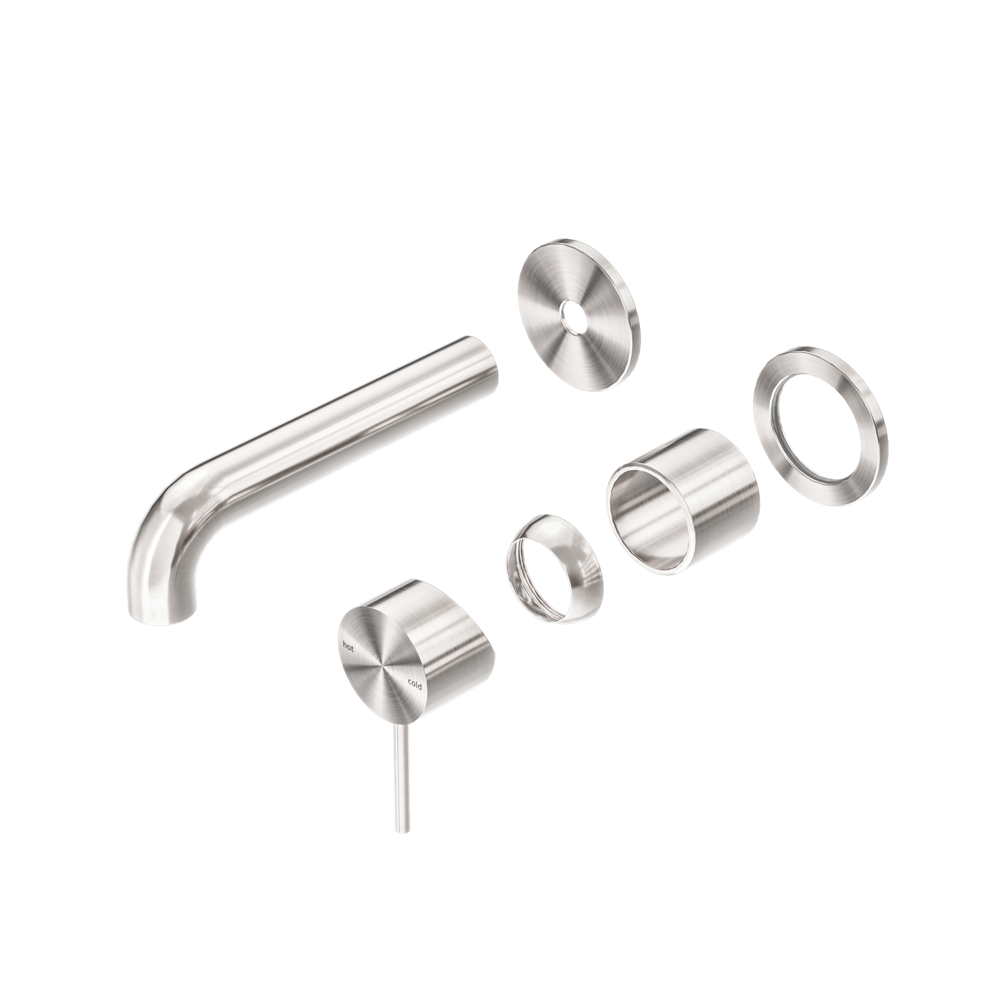 Mecca Wall Basin/Bath Mixer Separate Back Plate 120mm Trim Kits Only Brushed Nickel