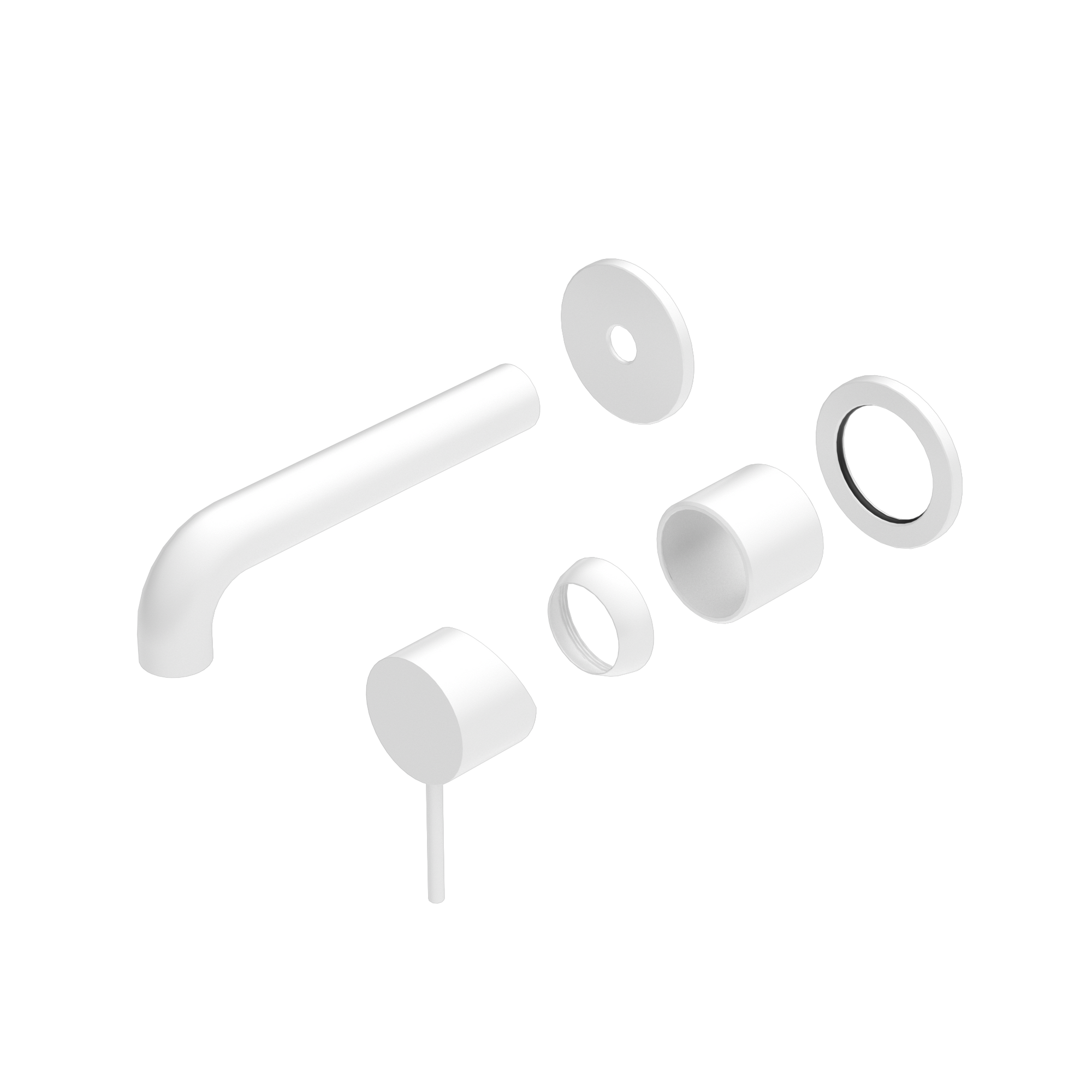 Mecca Wall Basin/Bath Mixer Separate Back Plate 120mm Trim Kits Only Matte White