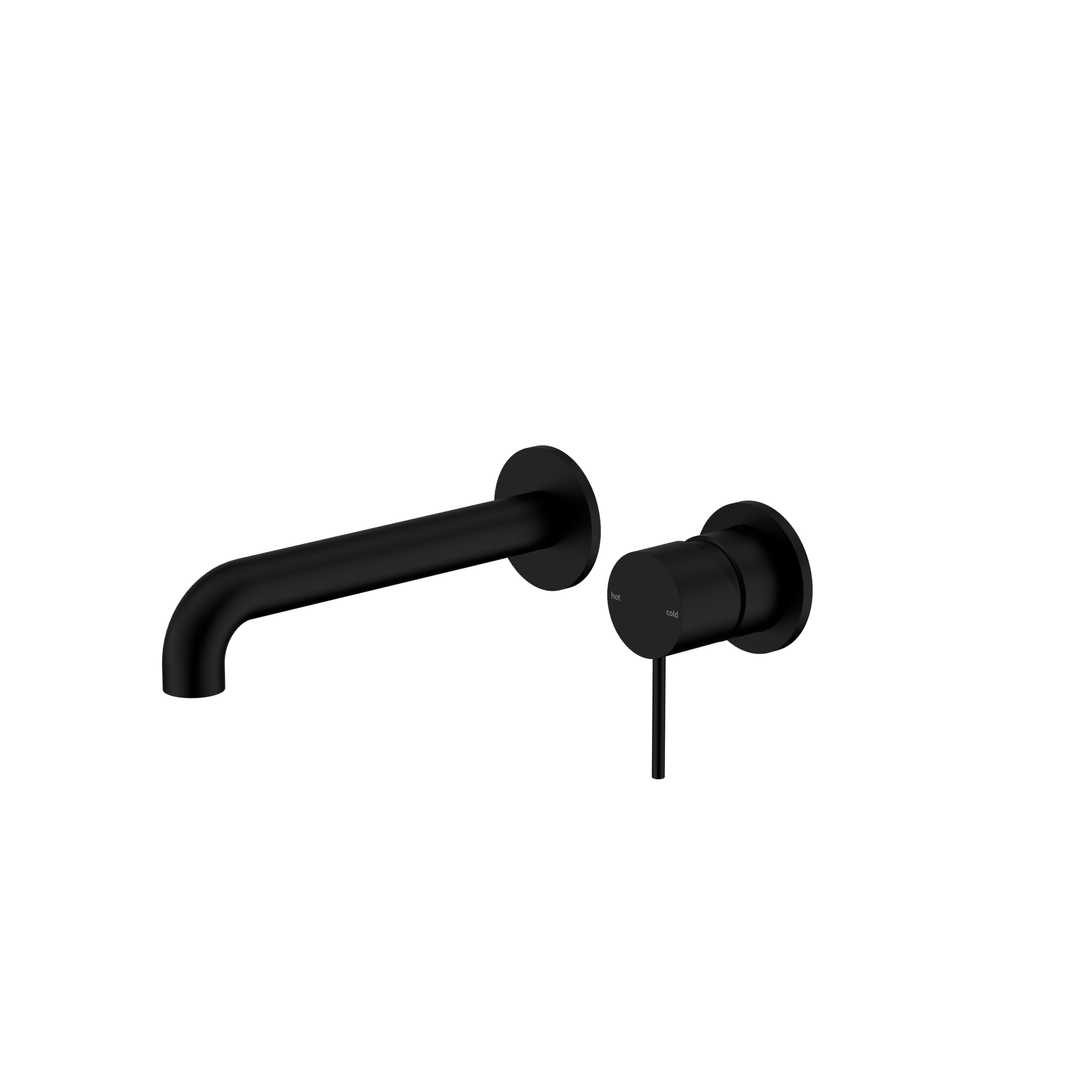 Mecca Wall Basin/Bath Mixer Separate Back Plate 185mm Matte Black