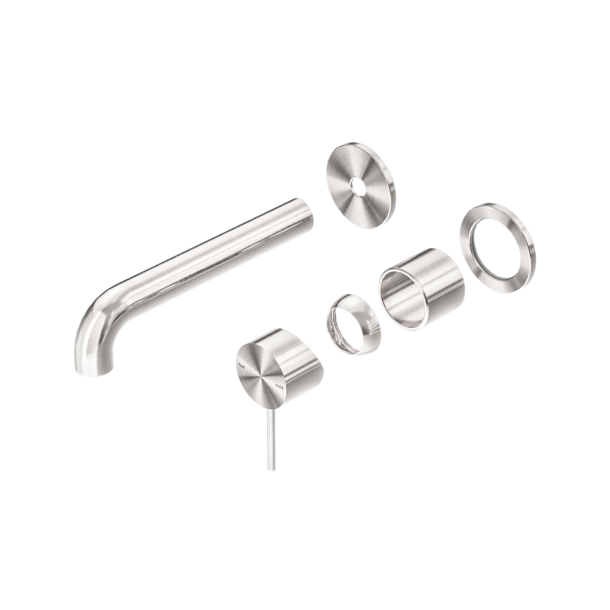 Mecca Wall Basin/Bath Mixer Separate Back Plate 185mm Trim Kits Only Brushed Nickel