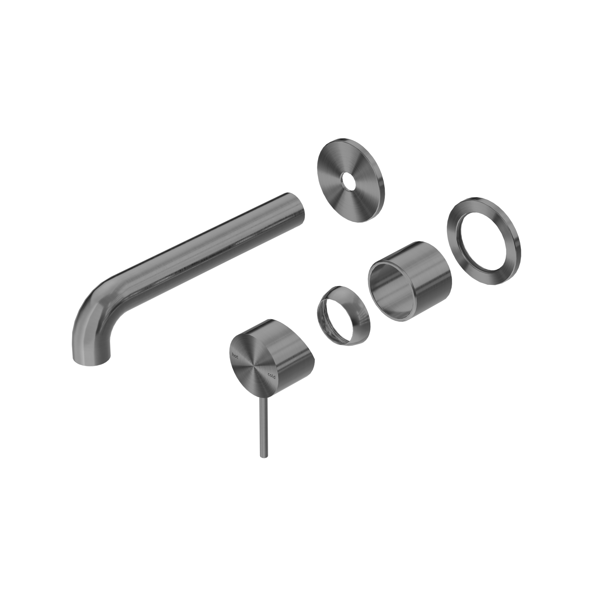 Mecca Wall Basin/Bath Mixer Separate Back Plate 185mm Trim Kits Only Gun Metal