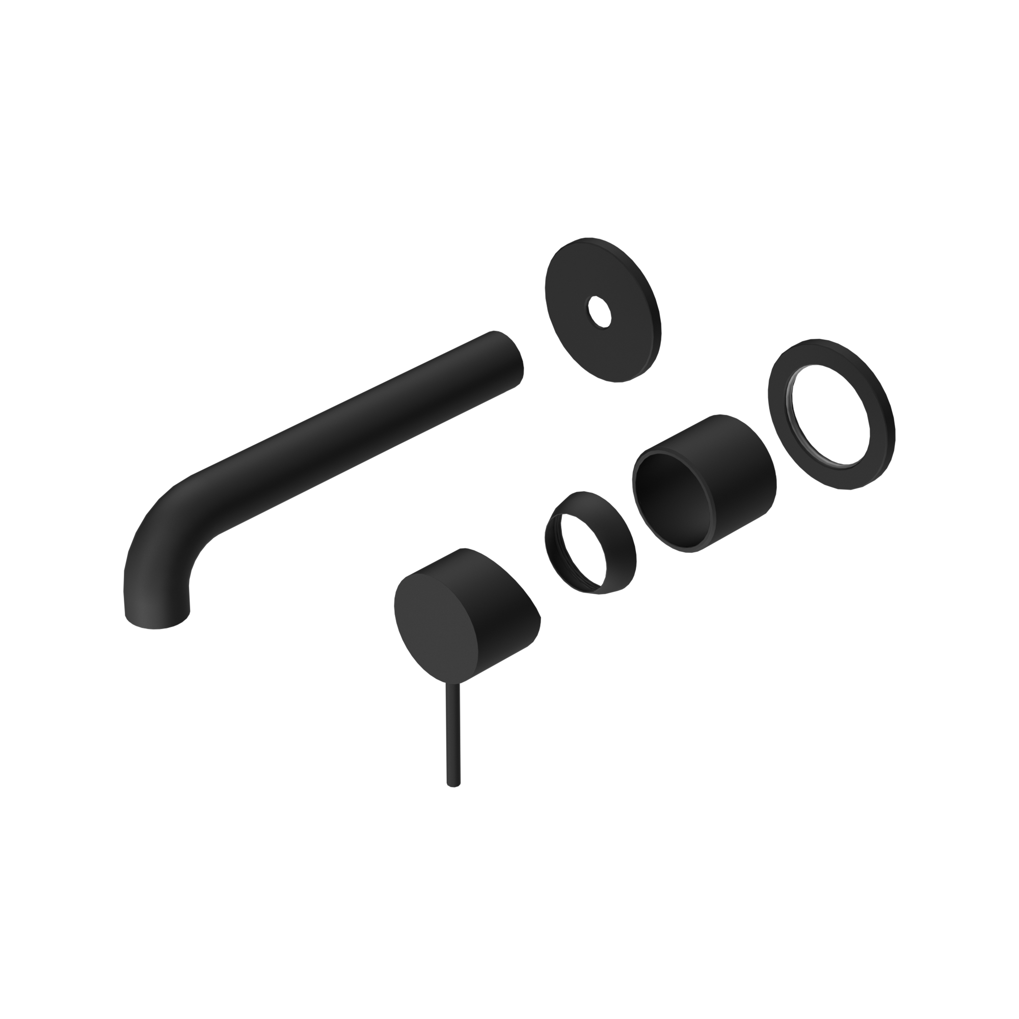 Mecca Wall Basin/Bath Mixer Separate Back Plate 185mm Trim Kits Only Matte Black