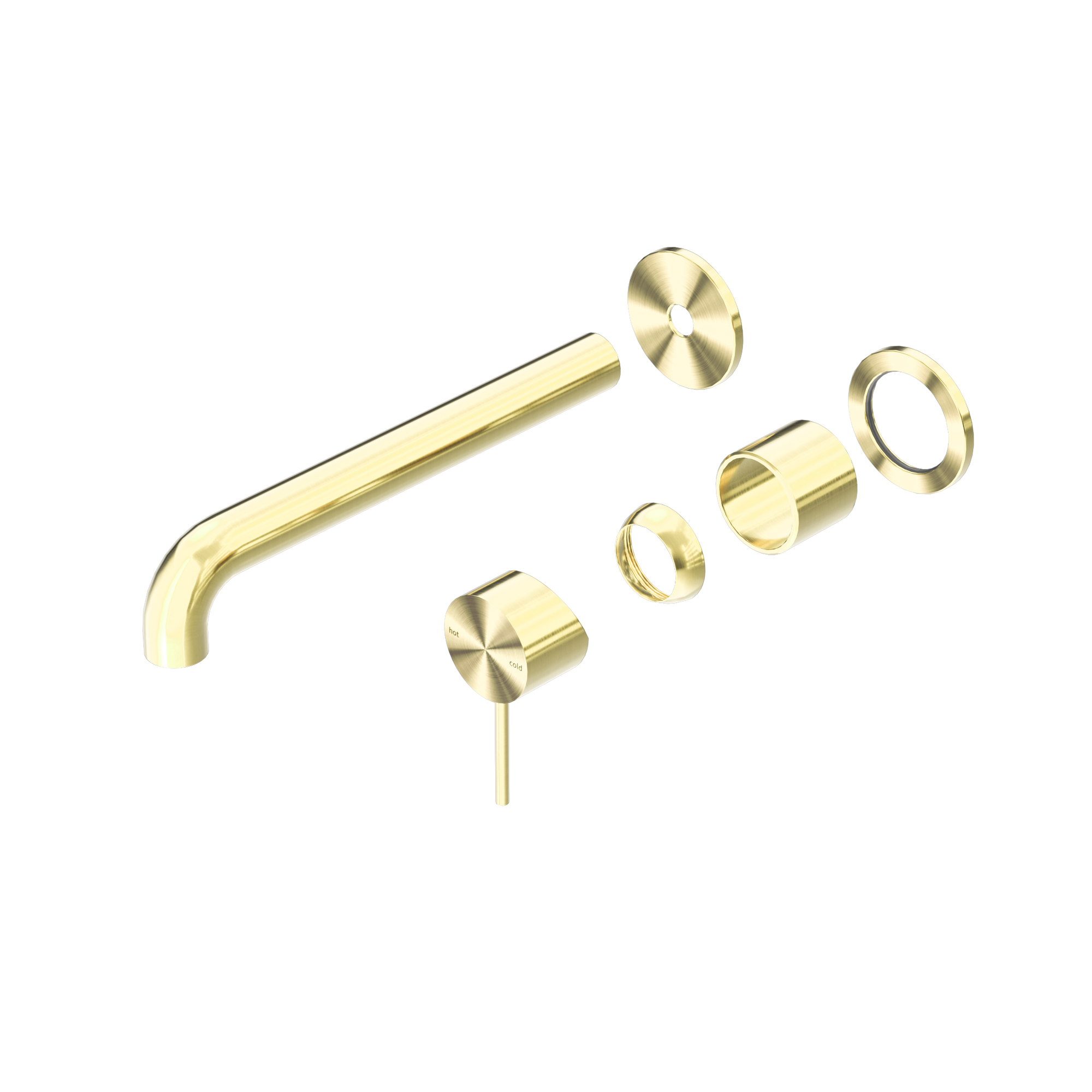 Mecca Wall Basin/Bath Mixer Separate Back Plate 230mm Trim Kits Only Brushed Gold