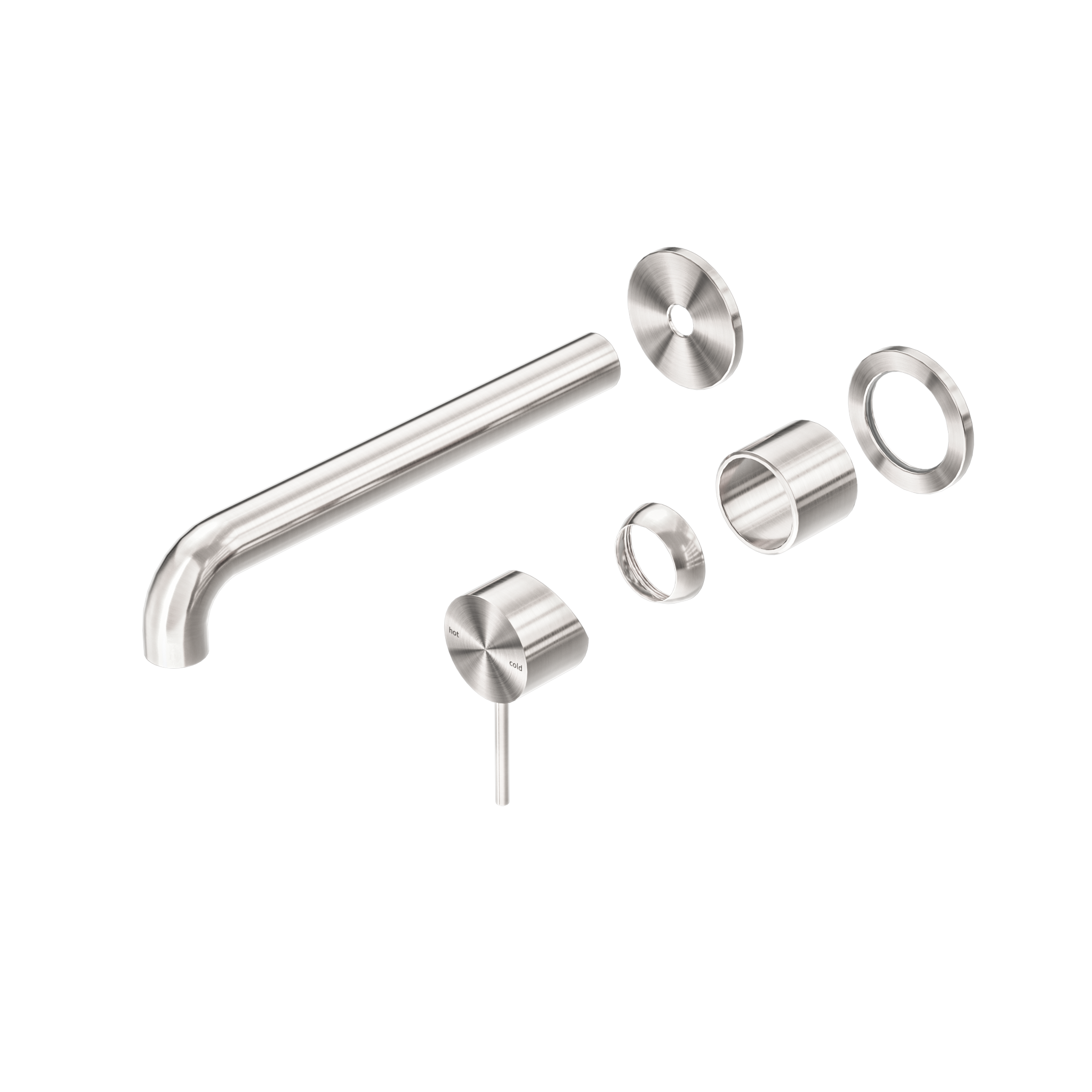 Mecca Wall Basin/Bath Mixer Separate Back Plate 230mm Trim Kits Only Brushed Nickel