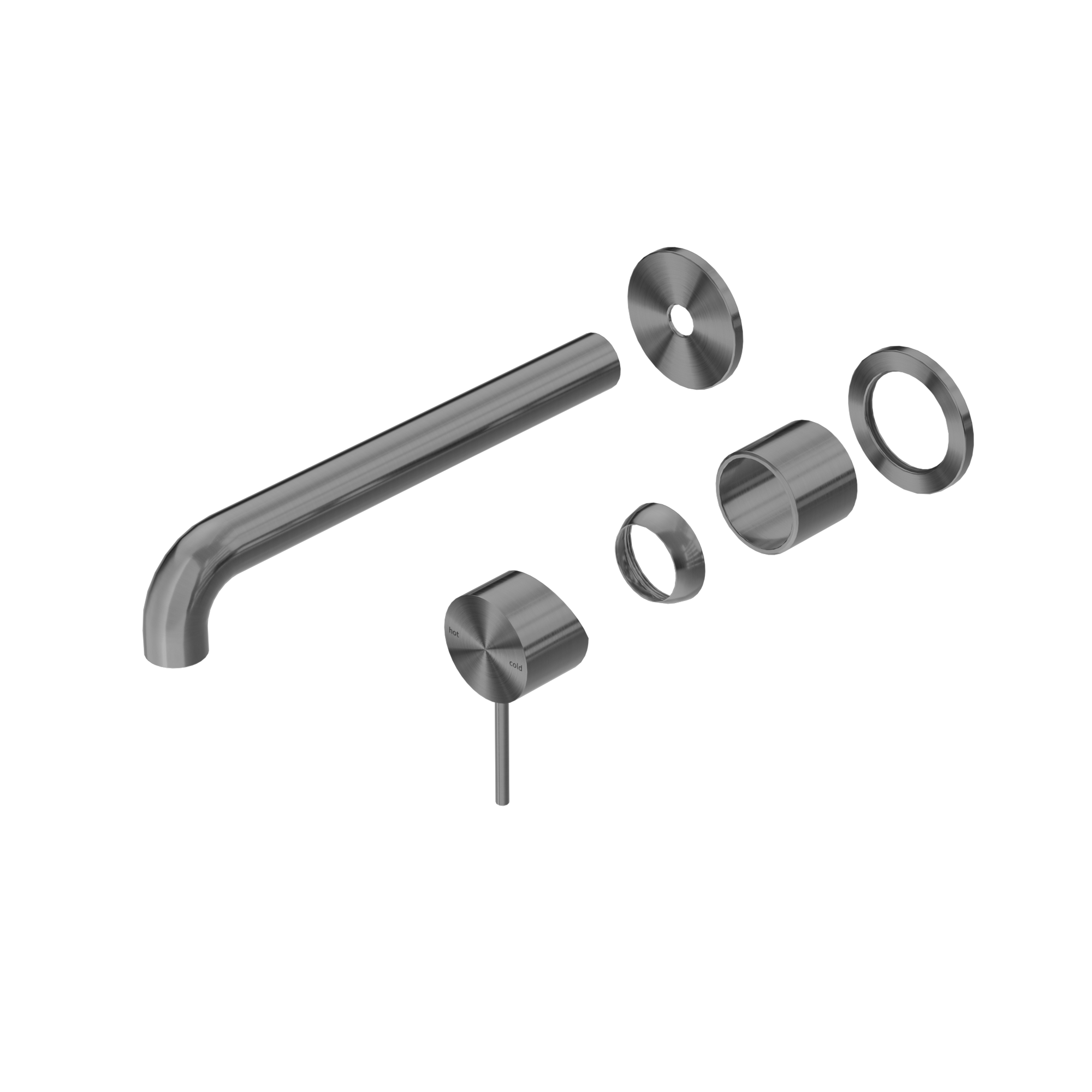 Mecca Wall Basin/Bath Mixer Separate Back Plate 230mm Trim Kits Only Gun Metal