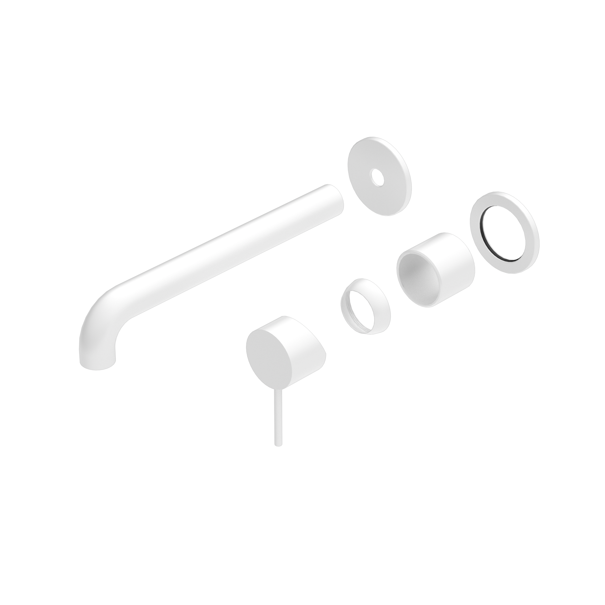 Mecca Wall Basin/Bath Mixer Separate Back Plate 230mm Trim Kits Only Matte White
