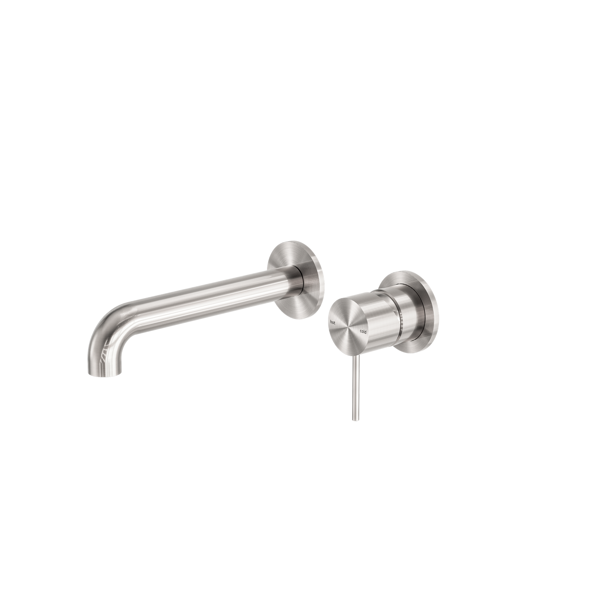 Mecca Wall Basin/Bath Mixer Separate Back Plate 260mm Brushed Nickel