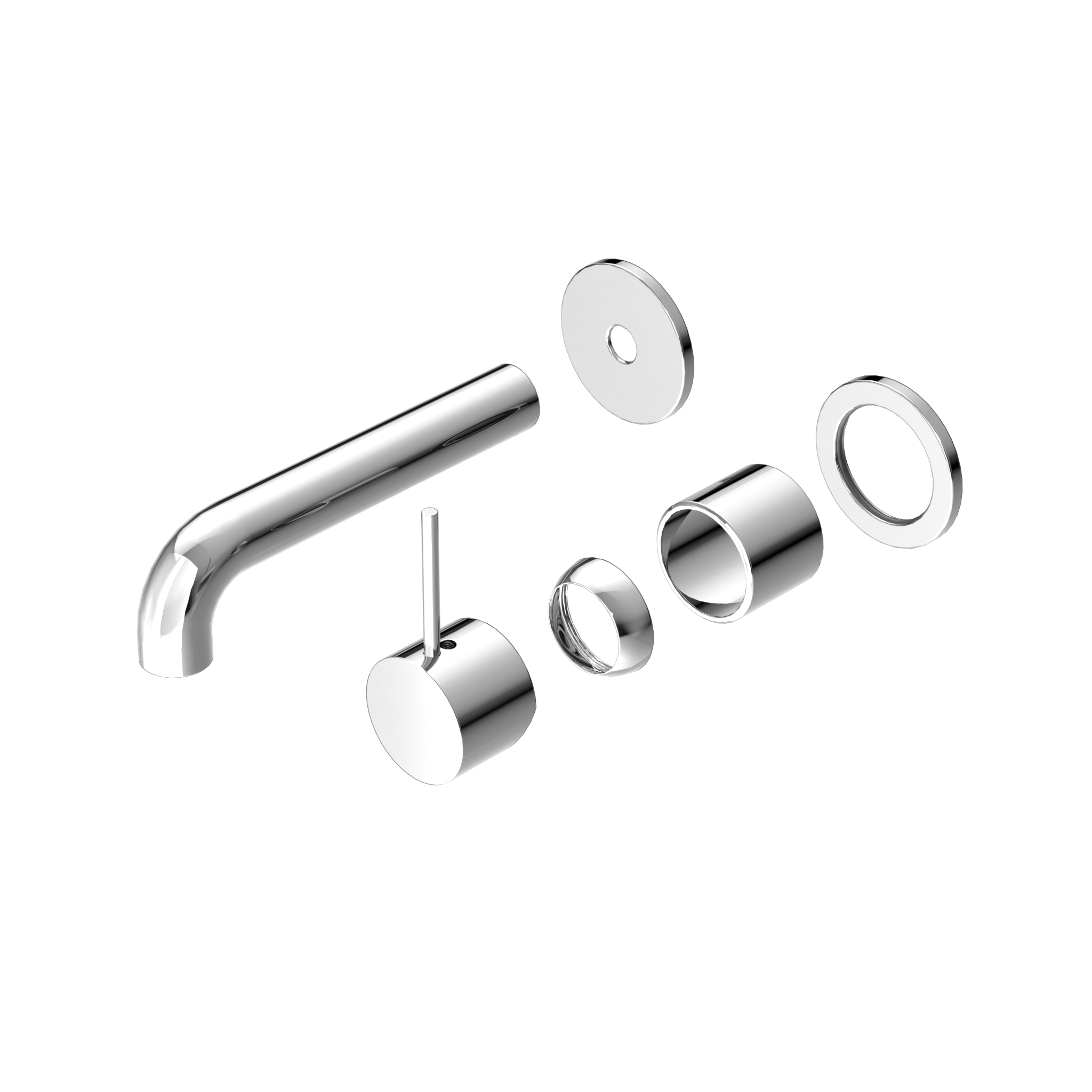 Mecca Wall Basin/Bath Mixer Separate Back Plate Handle Up 120mm Trim Kits Only Chrome