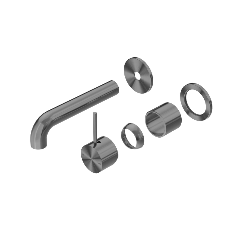 Mecca Wall Basin/Bath Mixer Separate Back Plate Handle Up 120mm Trim Kits Only Gun Metal