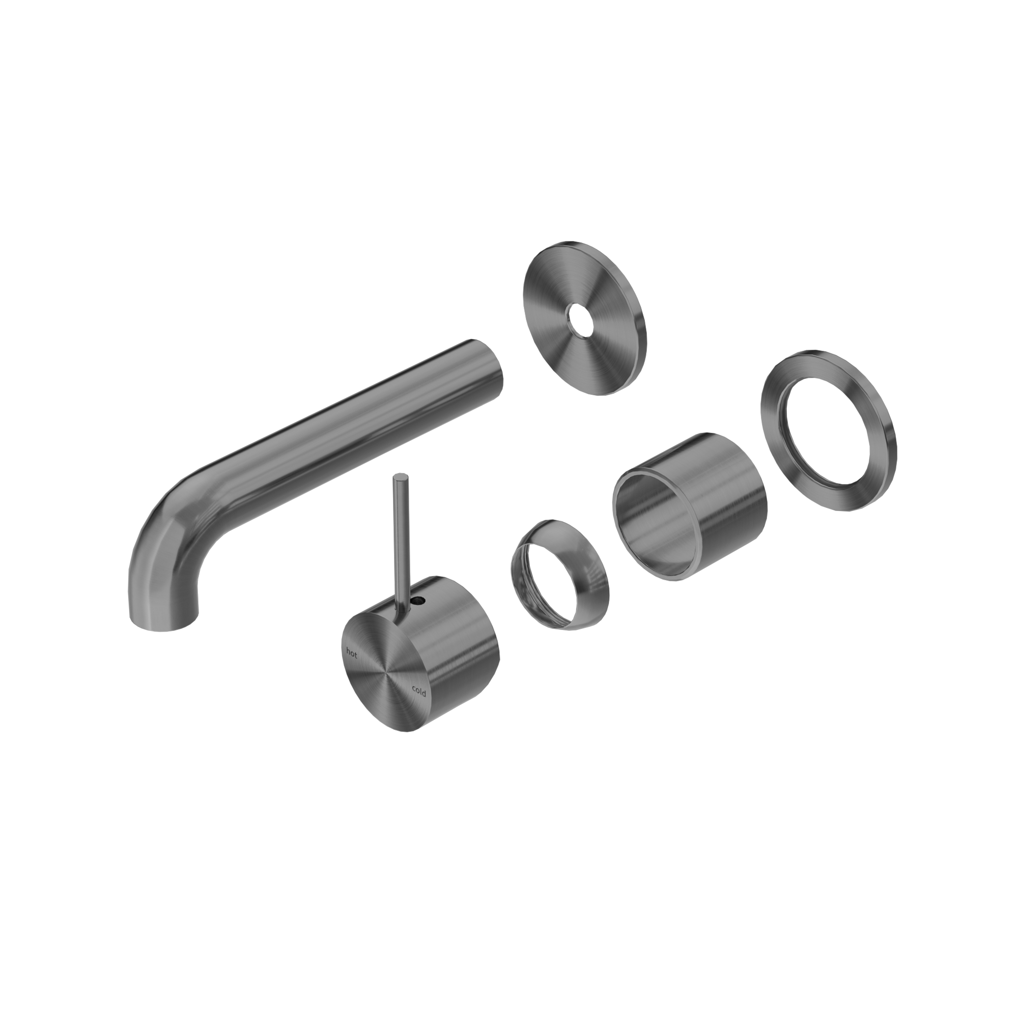 Mecca Wall Basin/Bath Mixer Separate Back Plate Handle Up 120mm Trim Kits Only Gun Metal