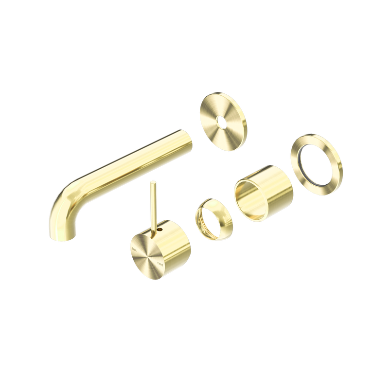 Mecca Wall Basin/Bath Mixer Separate Back Plate Handle Up 160mm Trim Kits Only Brushed Gold
