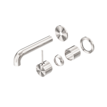 Mecca Wall Basin/Bath Mixer Separate Back Plate Handle Up 160mm Trim Kits Only Brushed Nickel