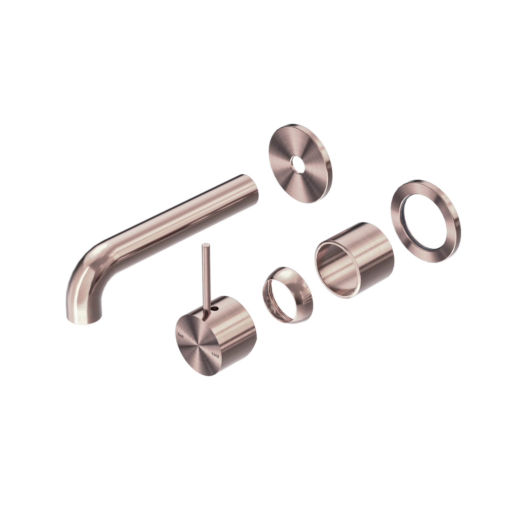 Mecca Wall Basin/Bath Mixer Separate Back Plate Handle Up 160mm Trim Kits Only Brushed Bronze